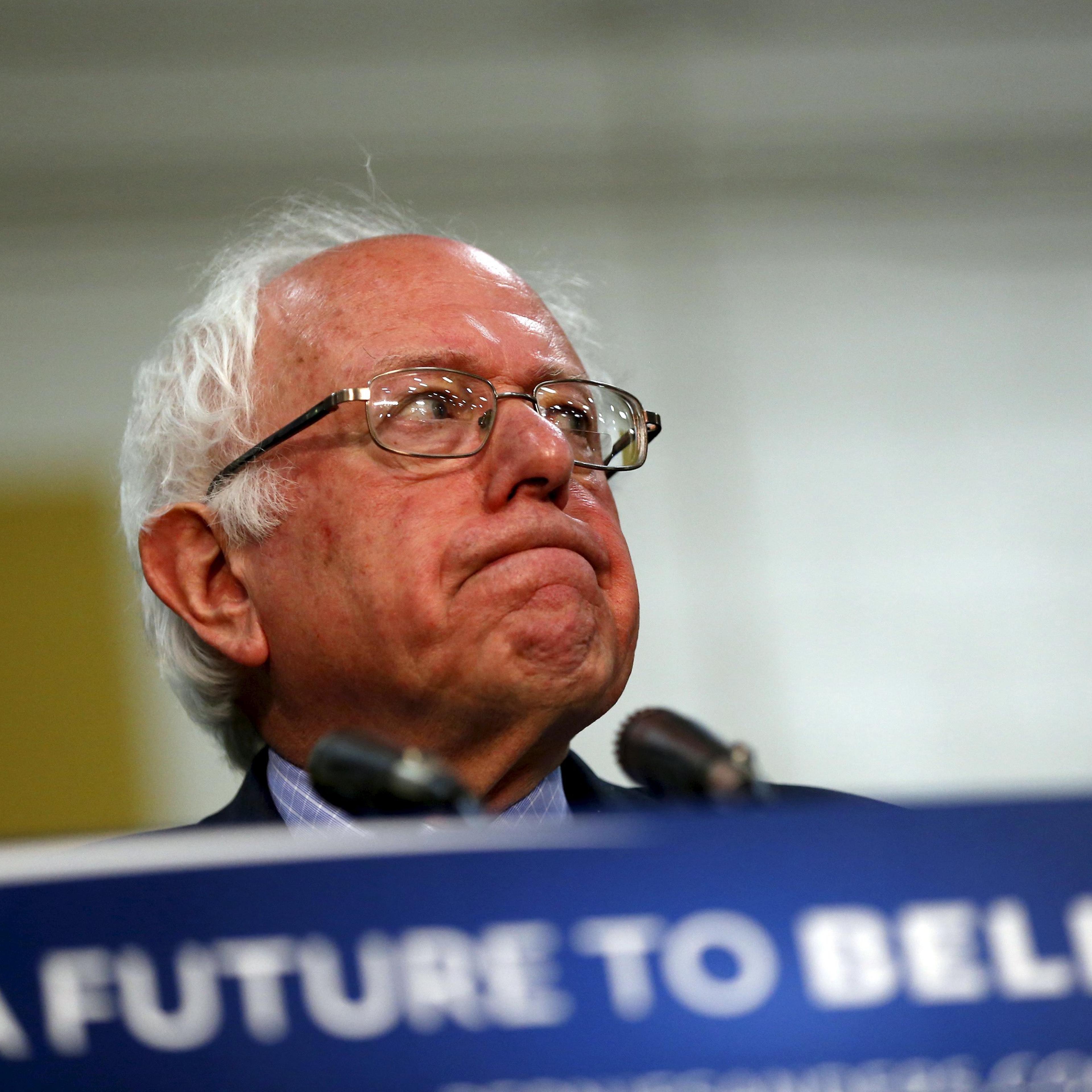U.S. Democratic presidential candidate Bernie Sanders (I-VT) speaks at a campaign event at Purdue University in West Lafayette, Indiana