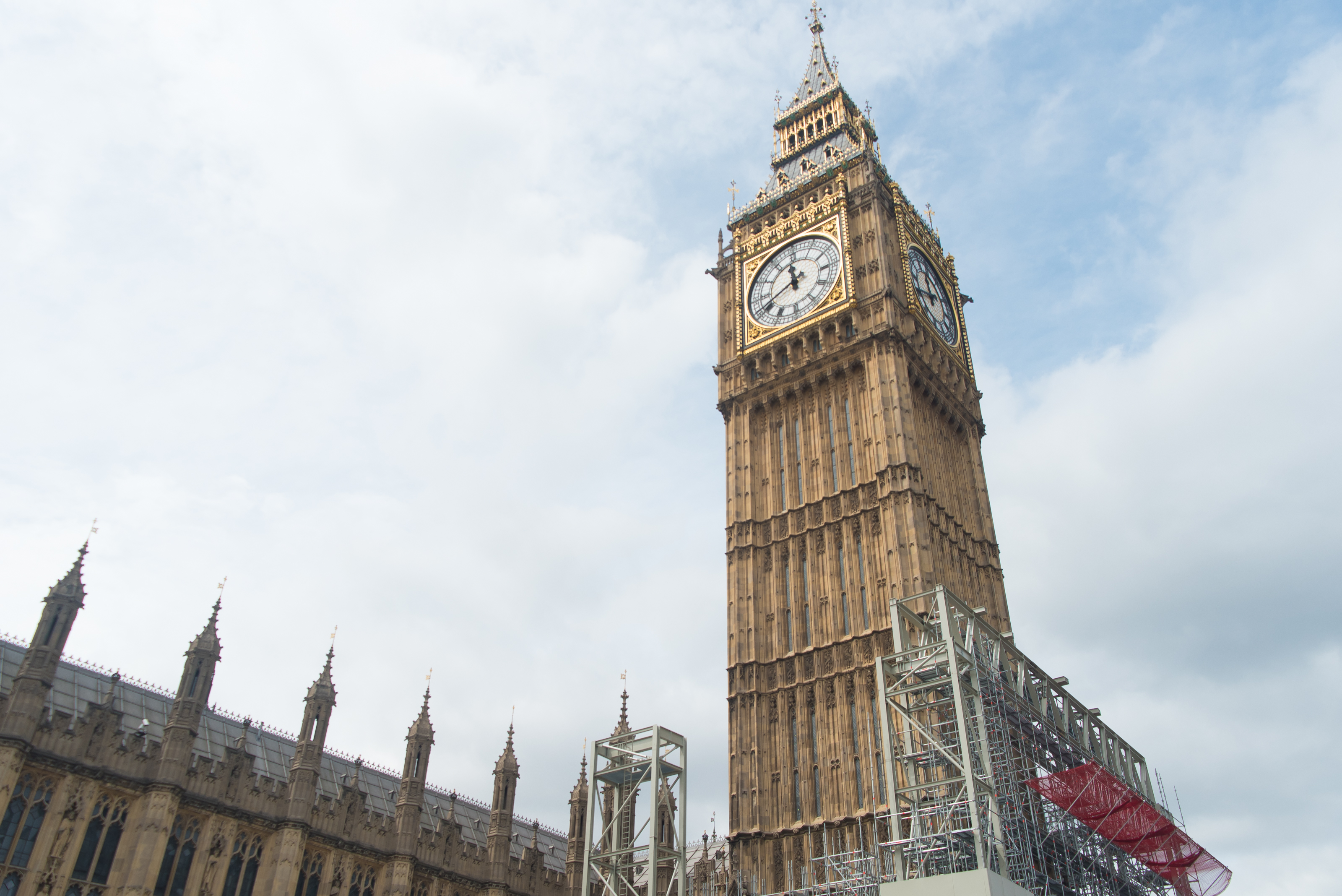 A construction site outside The Elizabeth Tower, which is being restored, London on June 29, 2017.