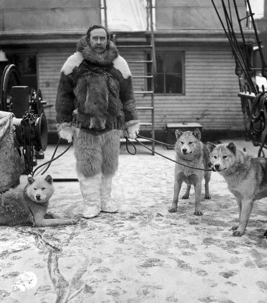 Robert E. Peary with Sled Dogs