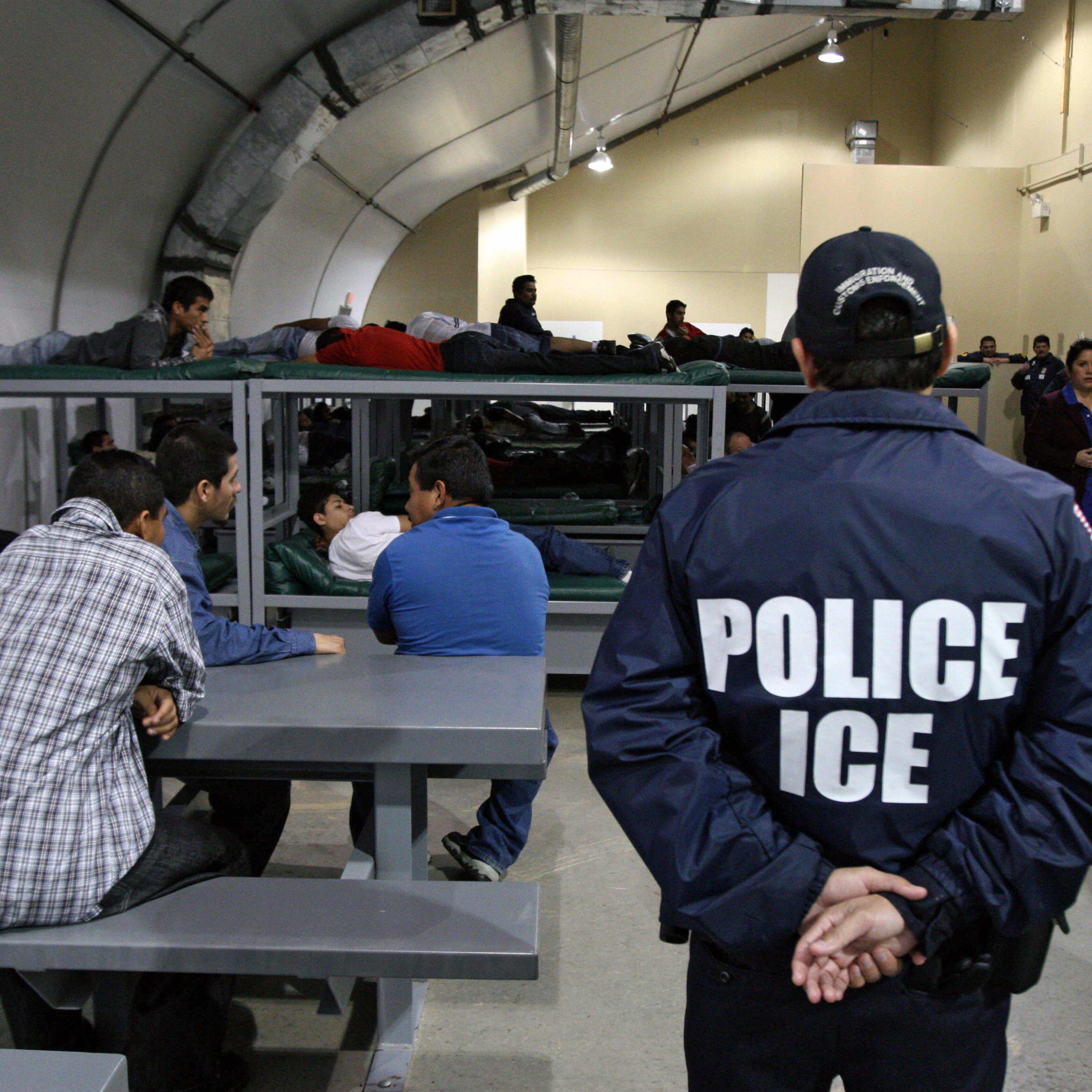 A photograph of an Immigrations and Customs Enforcement Officer