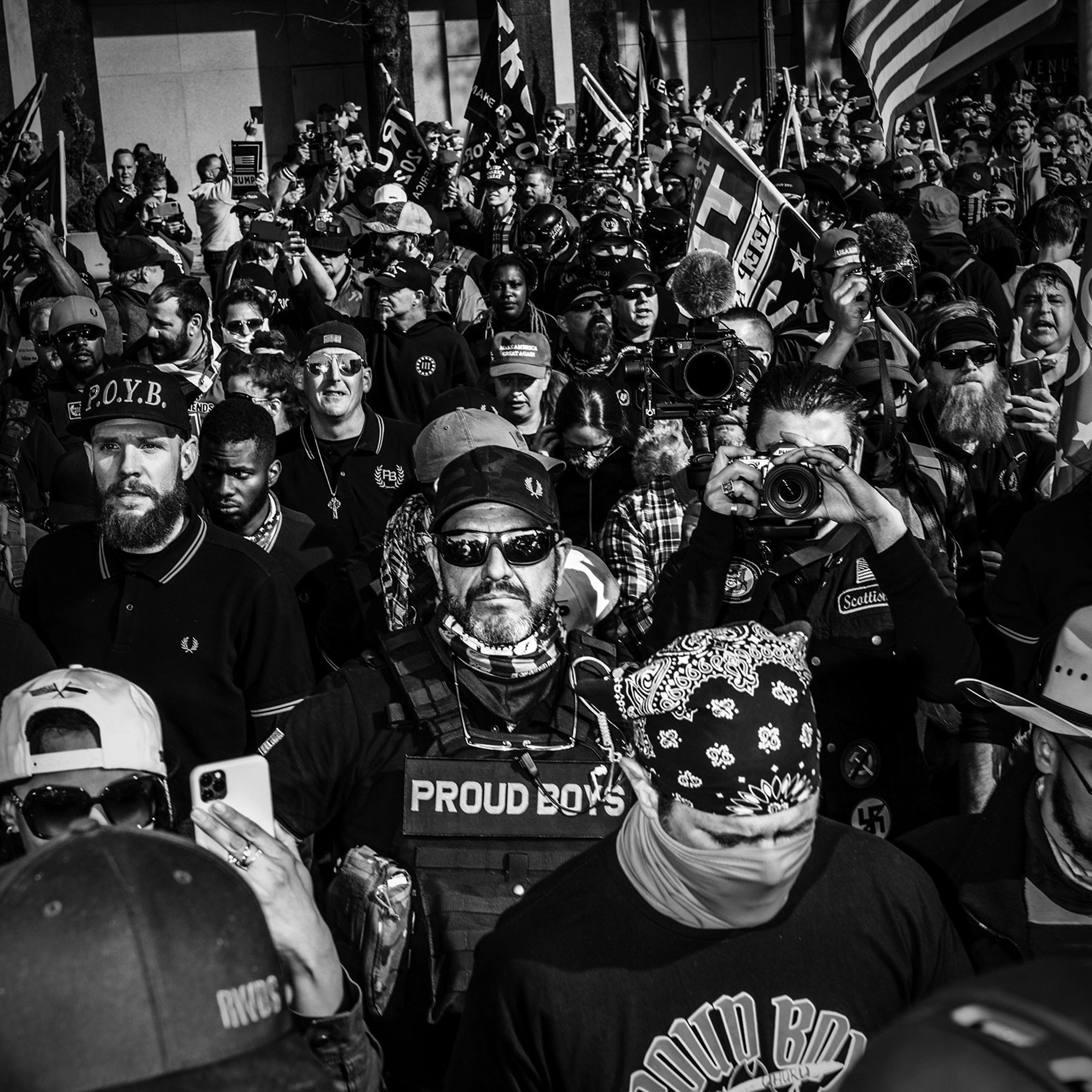 Supporters of President Donald Trump gather for a Million MAGA March, in Washington D.C., on November 14, 2020.