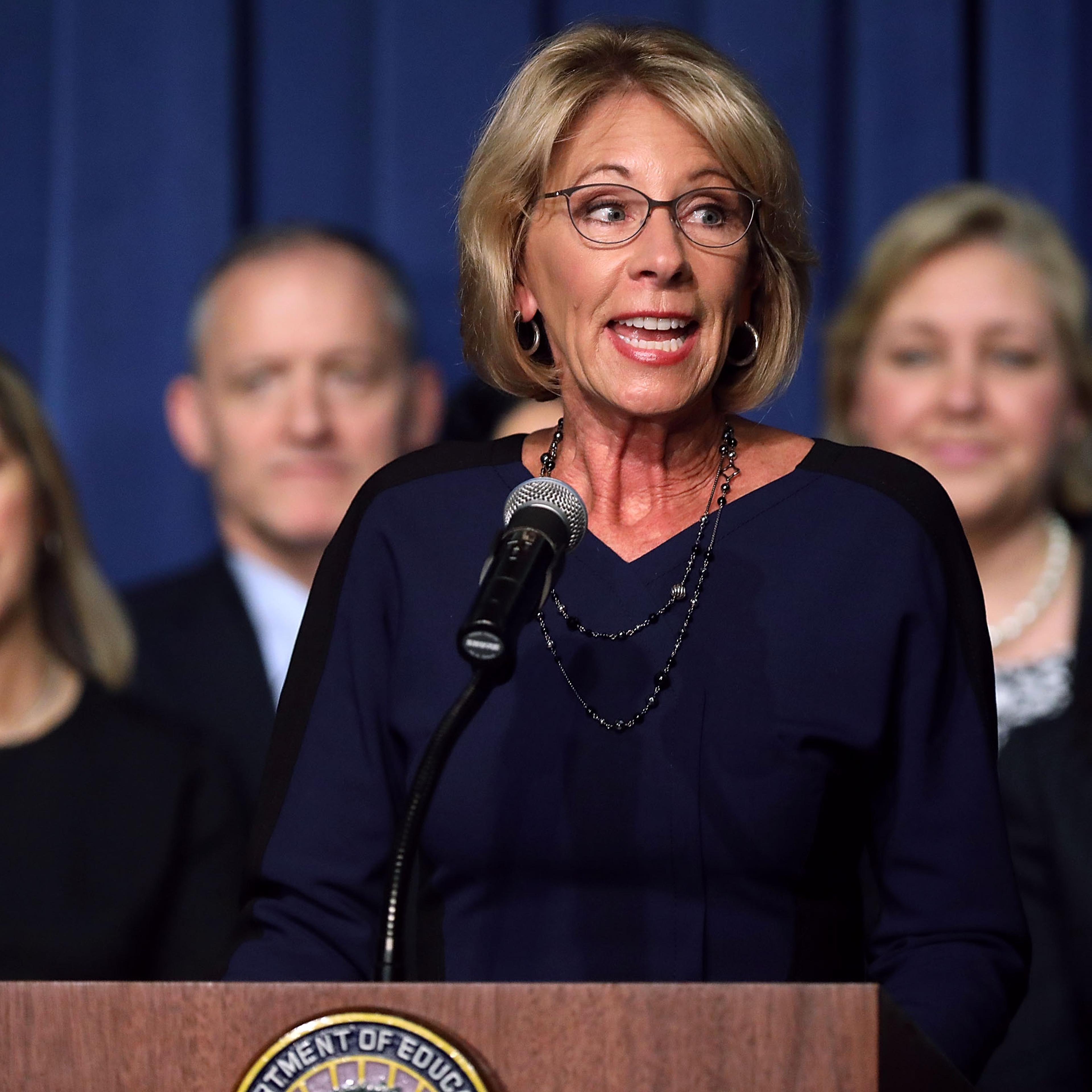 Newly Sworn-In Education Secretary Betsy DeVos Addresses Staff At The Education Department