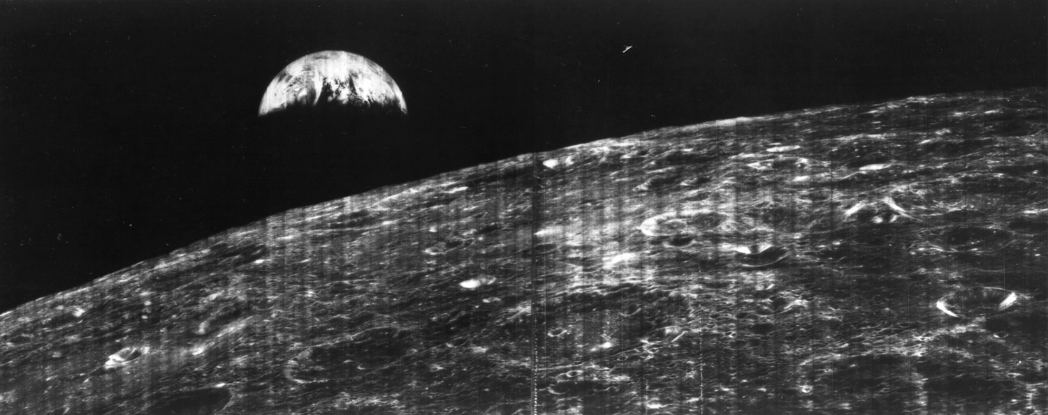 The Lunar Orbiter I took this first ever photo of the Earth from the vicinity of the moon on August 23, 1966. <br> <i>In honor of its 45th anniversary, TIME looks back at iconic photographs of the Earth in orbit. </i>