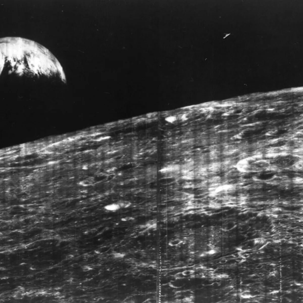 The Lunar Orbiter I took this first ever photo of the Earth from the vicinity of the moon on August 23, 1966. <br> <i>In honor of its 45th anniversary, TIME looks back at iconic photographs of the Earth in orbit. </i>
