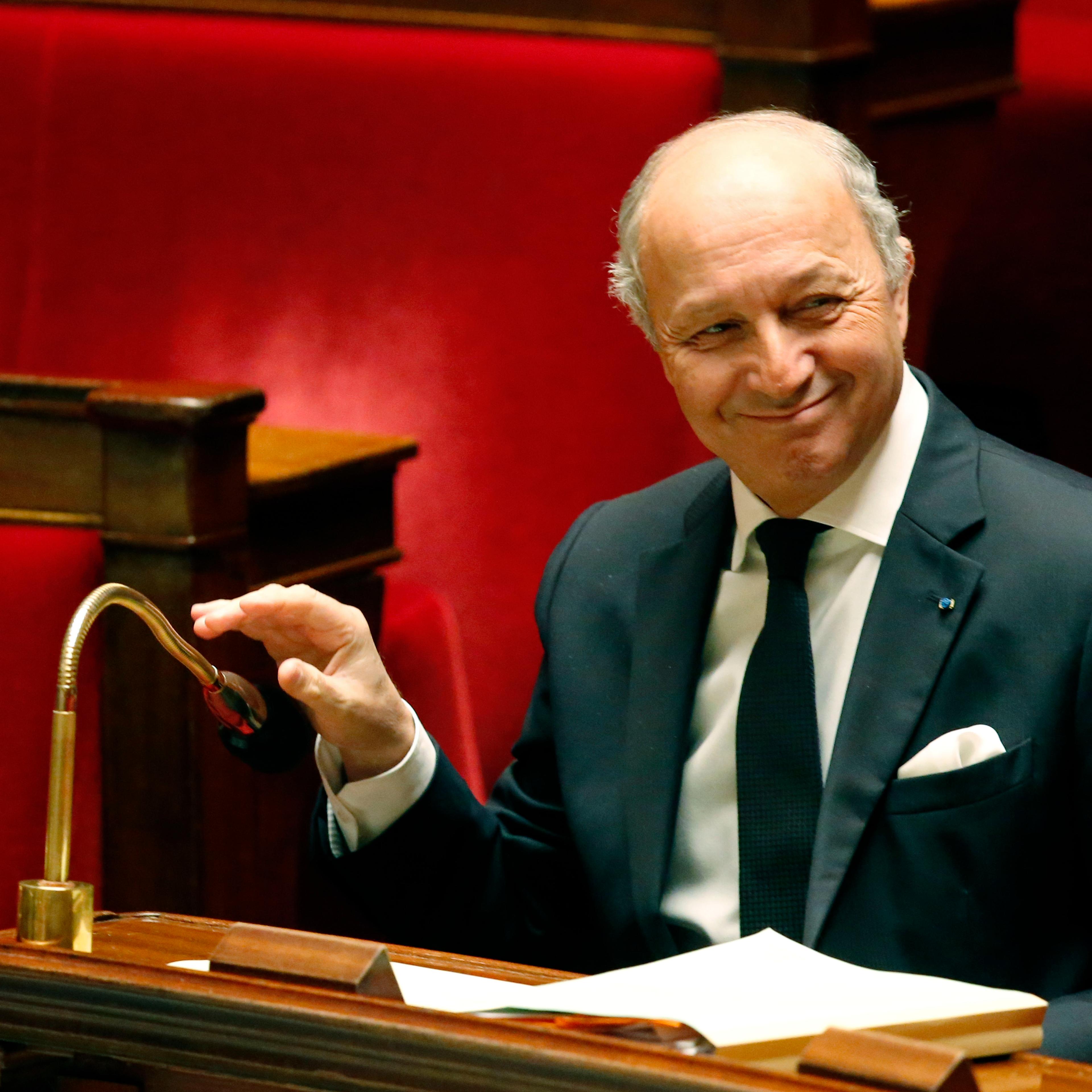 French Foreign Minister Laurent Fabius during a debate on the recognition of the Palestinian at the French Parliament in Paris on Nov. 28, 2014.