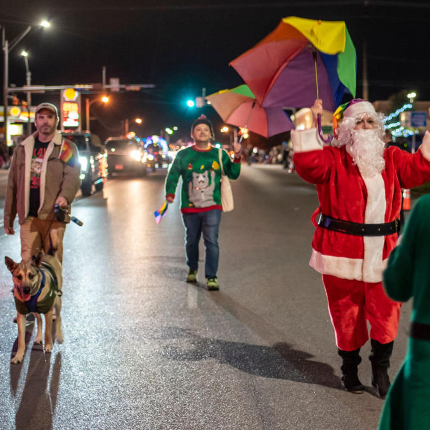 TAYLOR, TX-DEC 3: Members of Taylor Pride march in a Christmas