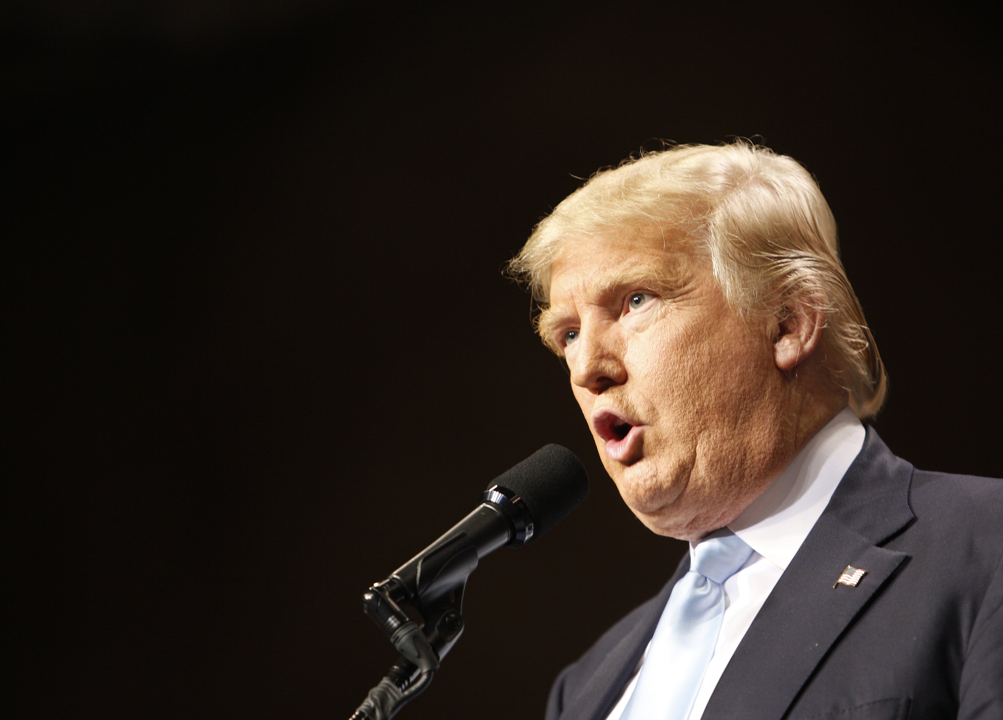 U.S. Republican presidential candidate Donald Trump speaks at a campaign rally in Fayetteville, North Carolina