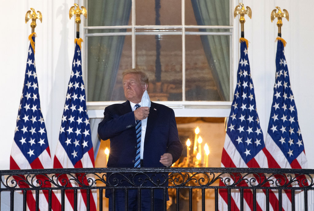 President Trump Arrives Back At White House After Stay At Walter Reed Medical Center For Covid