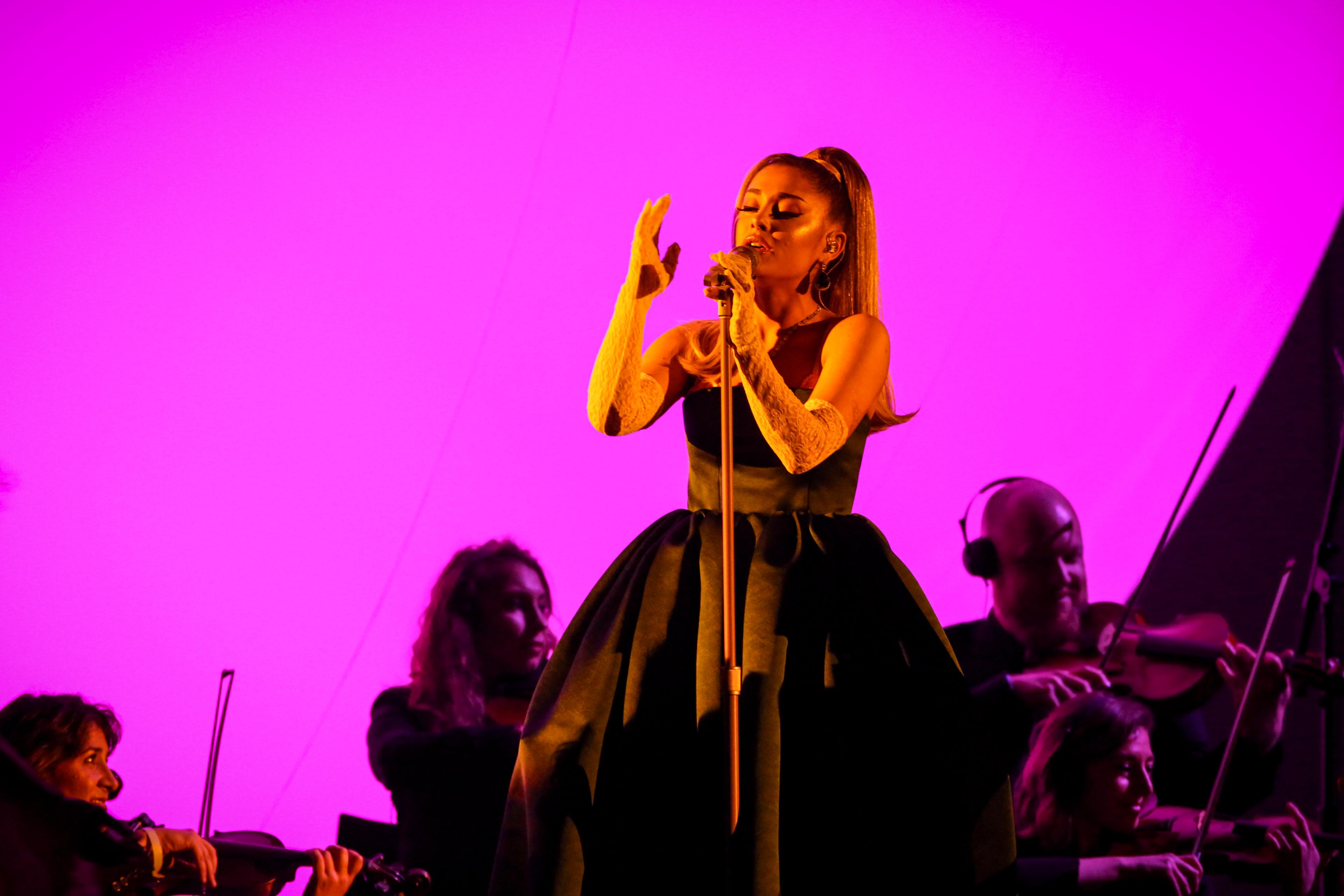 ariana grande positions black dress Ariana Grande
