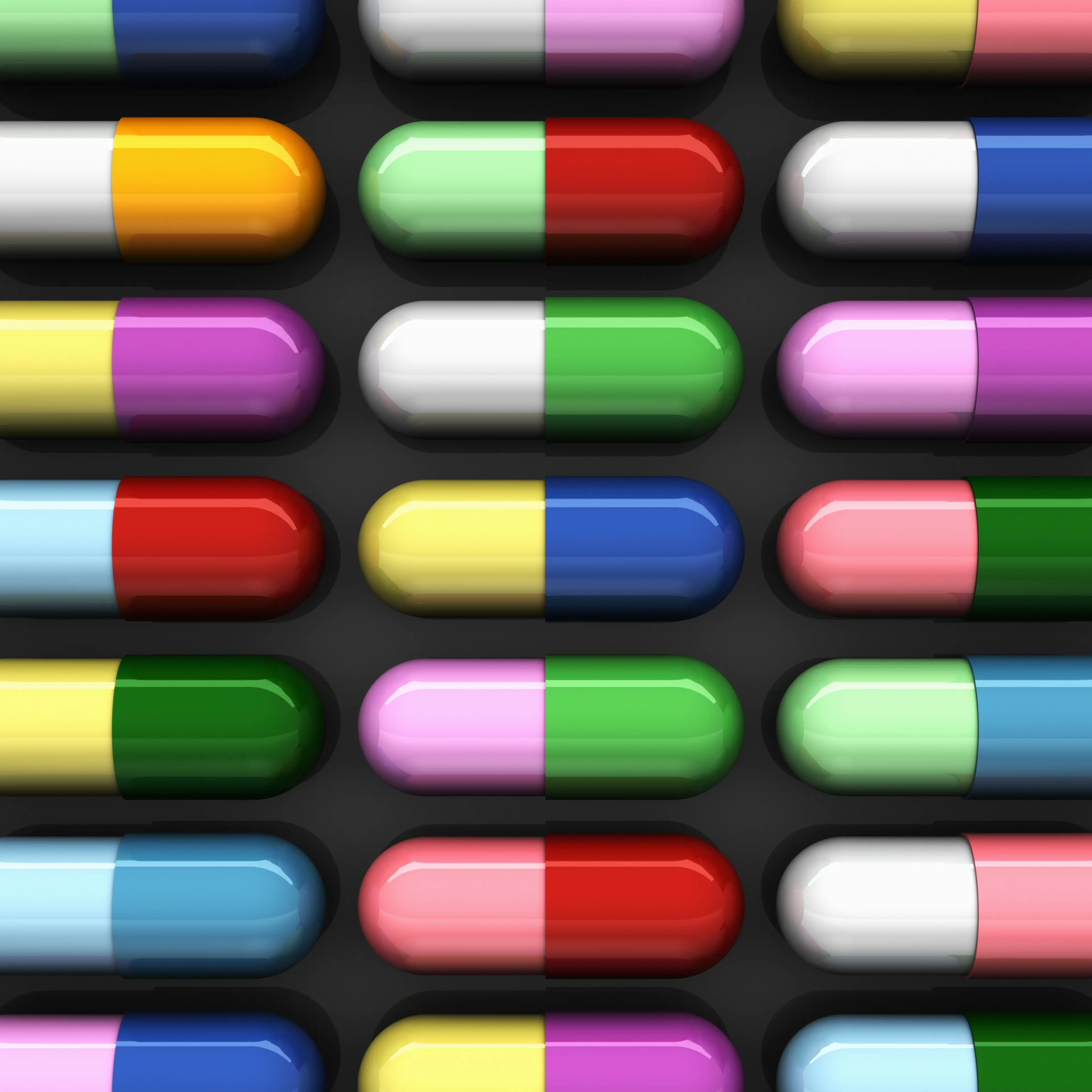 colored pill capsules