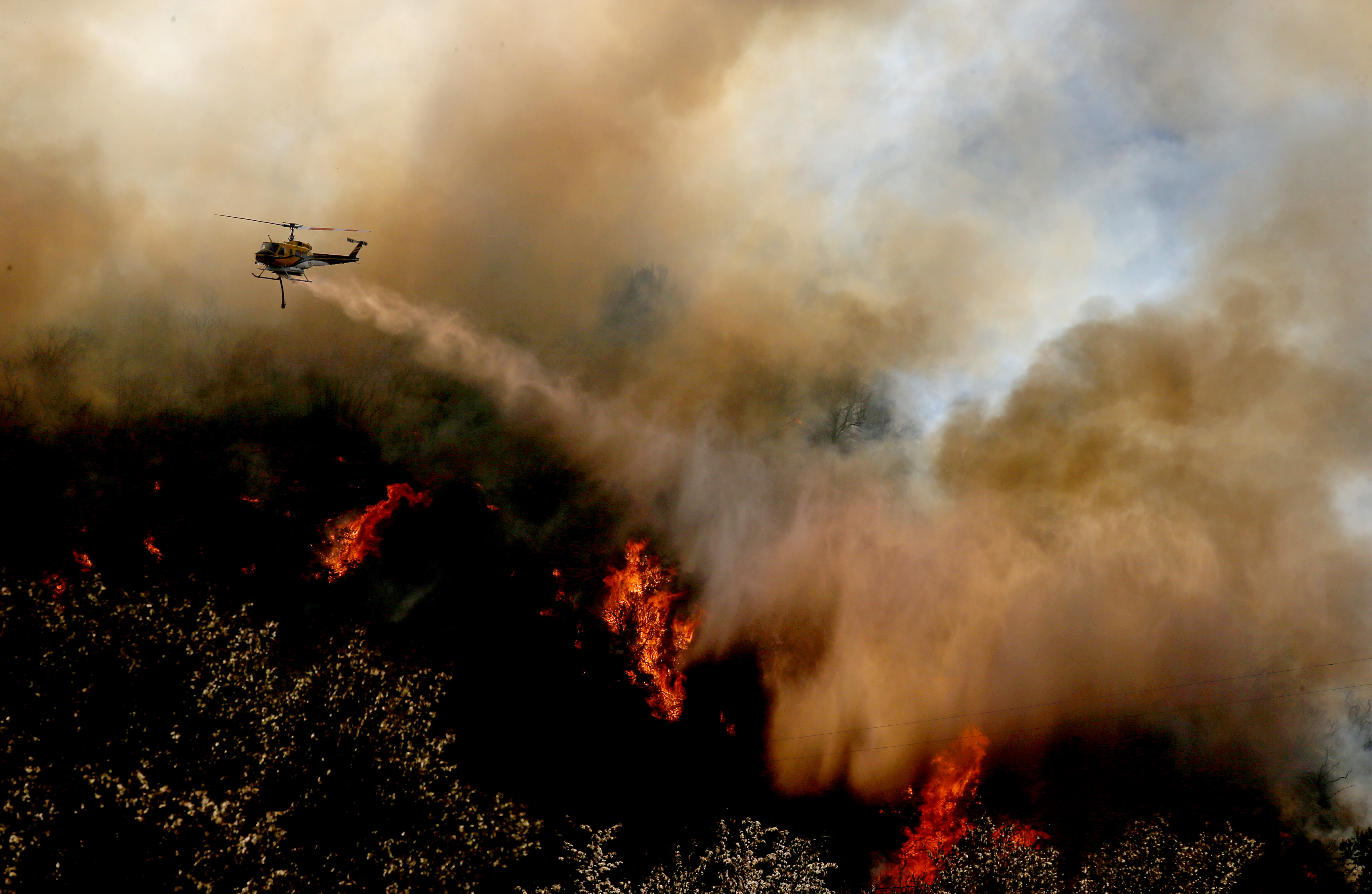 Californi wildfires overhead