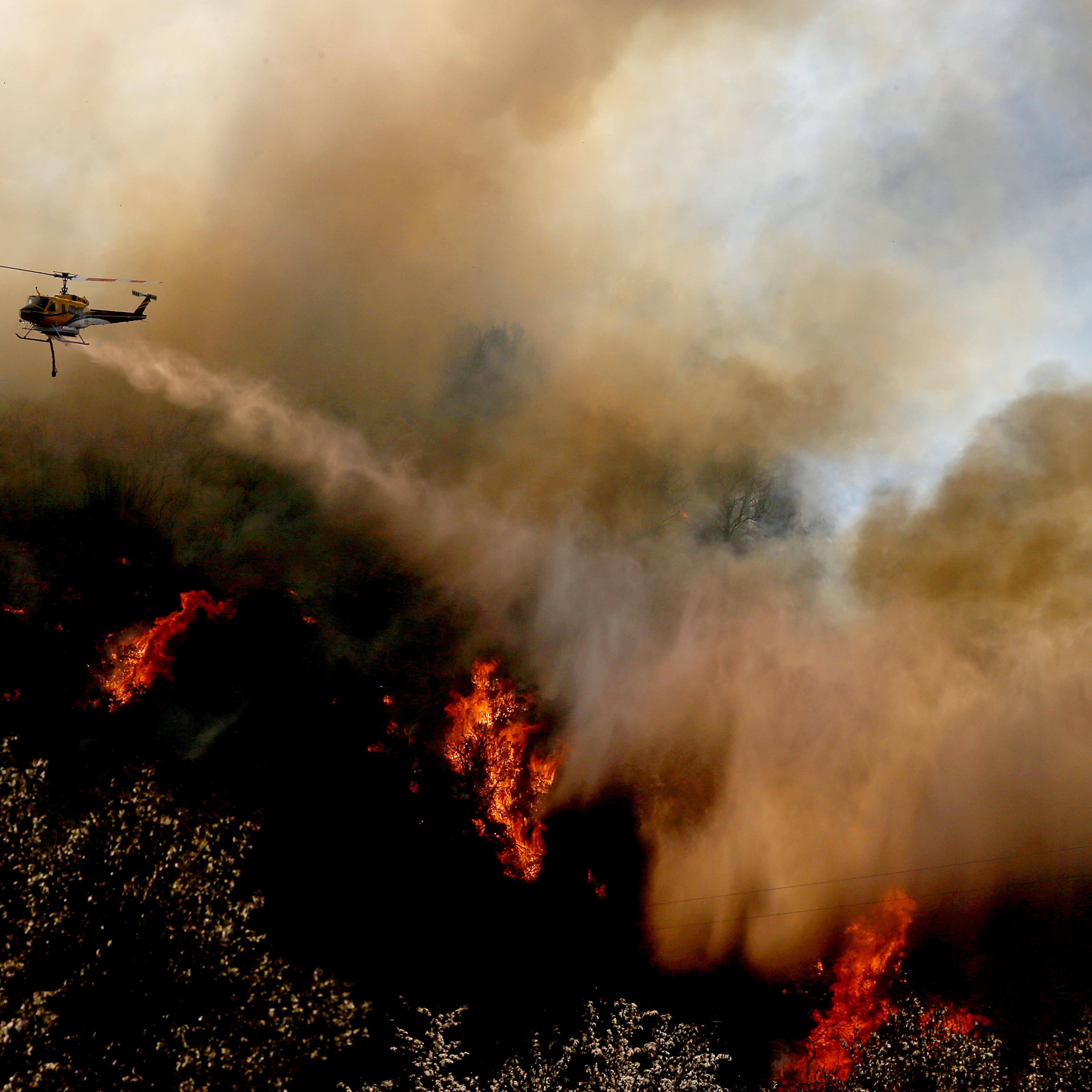 Californi wildfires overhead