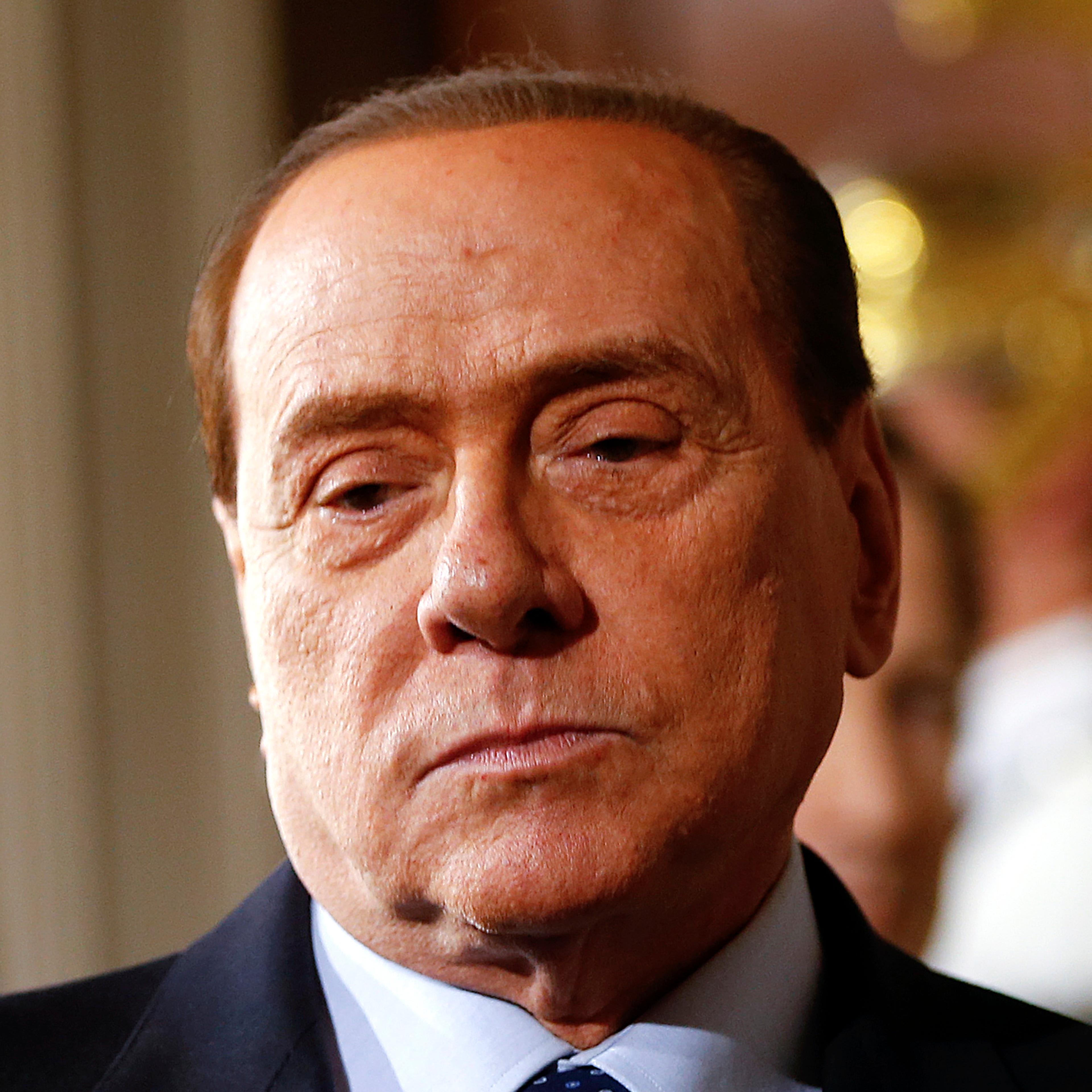 Leader of Forza Italia party Silvio Berlusconi at the end of the consultations with Italian President Giorgio Napolitano at the Quirinale Palace in Rome on Feb. 15, 2014.