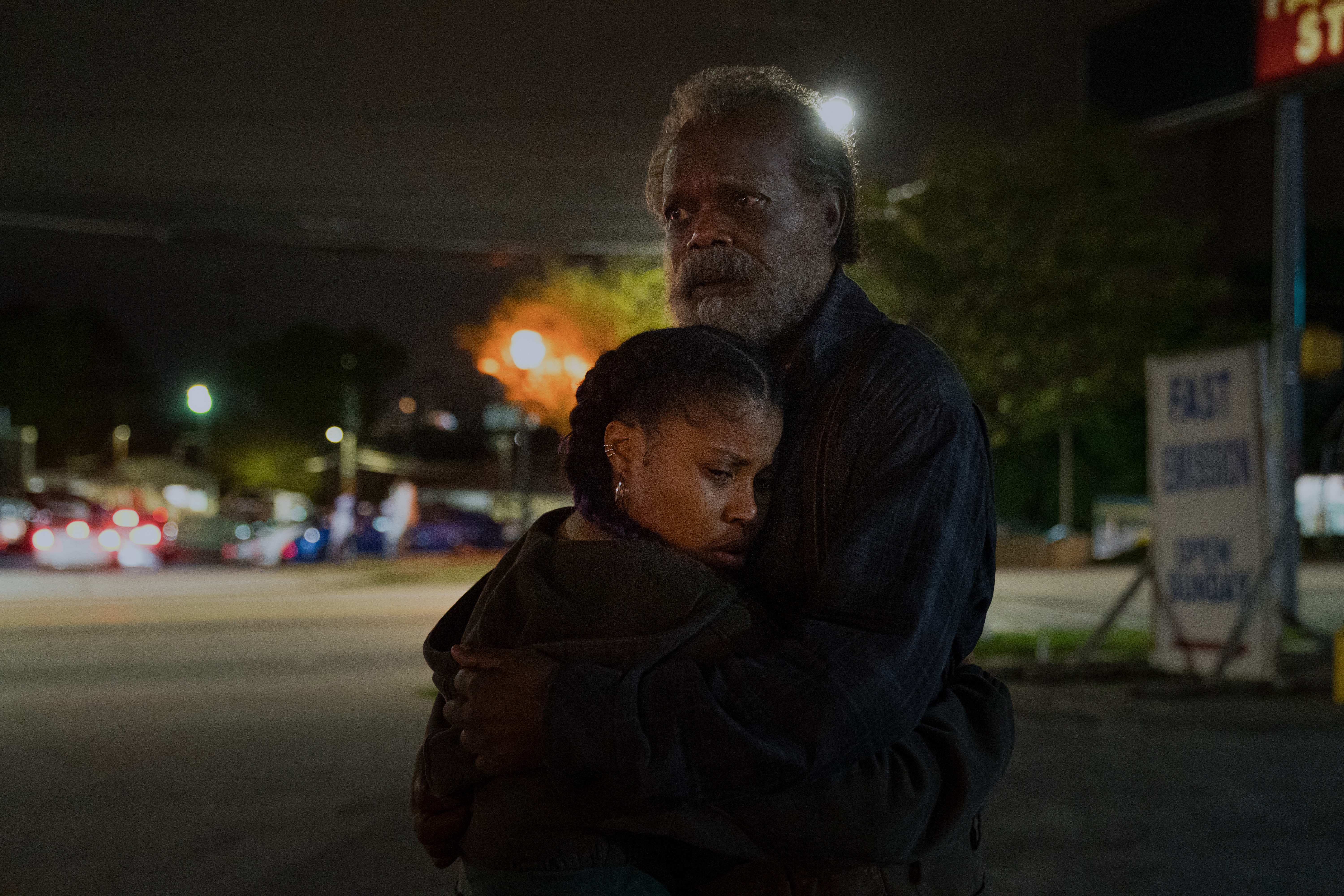 Dominique Fishback and Samuel L. Jackson in 'The Last Days of Ptolemy Grey'
