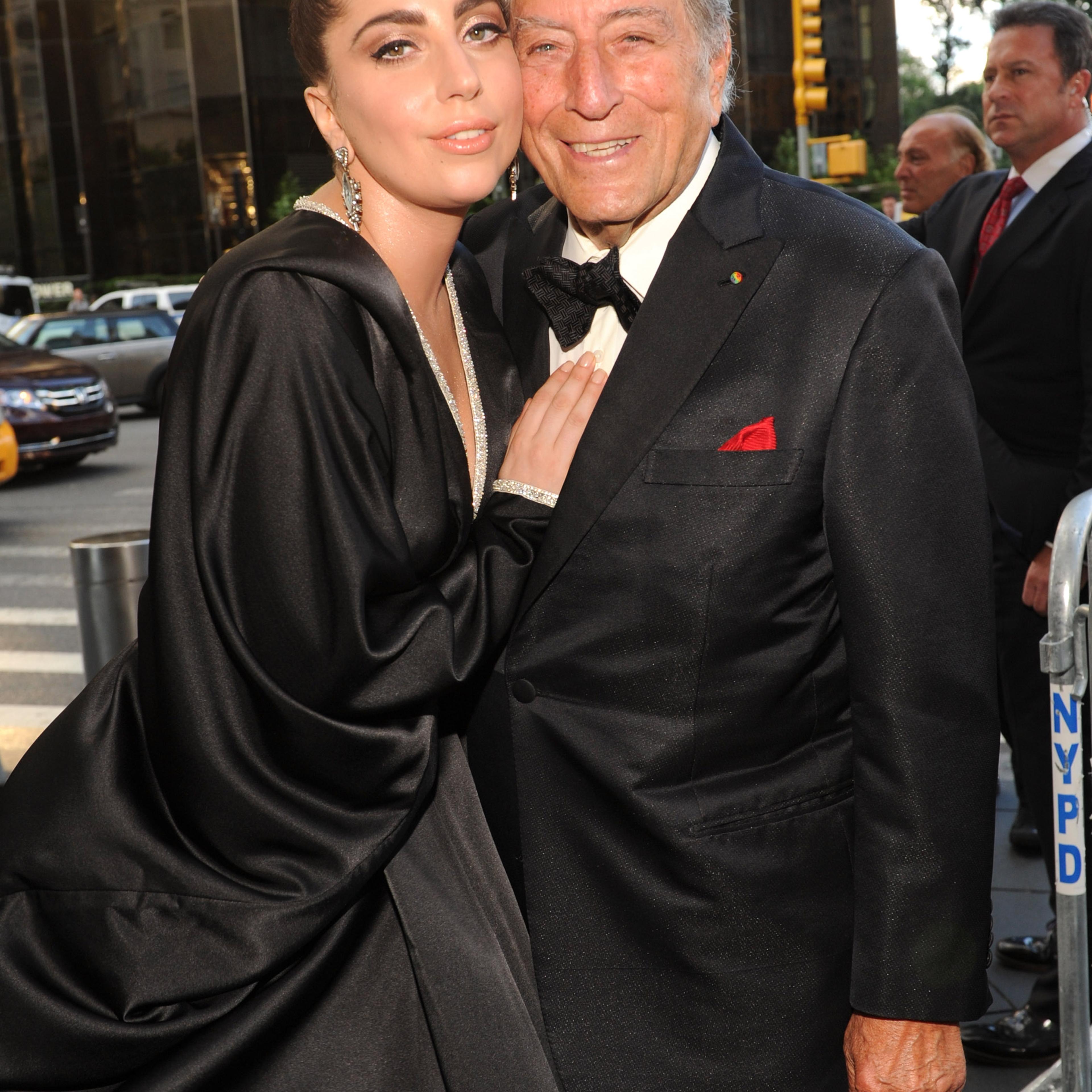 Tony Bennett and Lady Gaga arrive to their "Cheek To Cheek" taping at Jazz at Lincoln Center on July 28, 2014 in New York City.