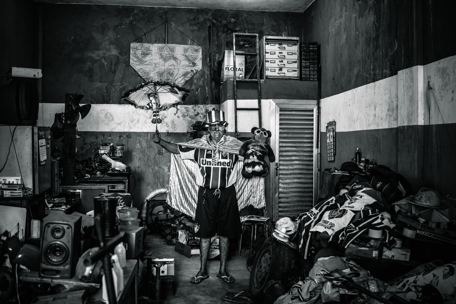 Real love Desirée Rogério de Carvalho has filled his workshop with items that show his support for Fluminense, a Rio de Janeiro team. The mechanic failed to show up at his own wedding because he decided that going to a Fluminense game was more important