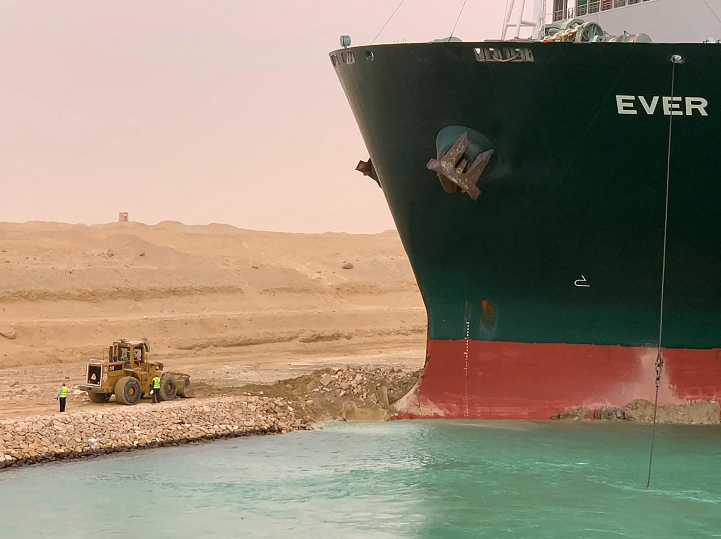 Suez Canal Remains Blocked By Grounded Container Ship