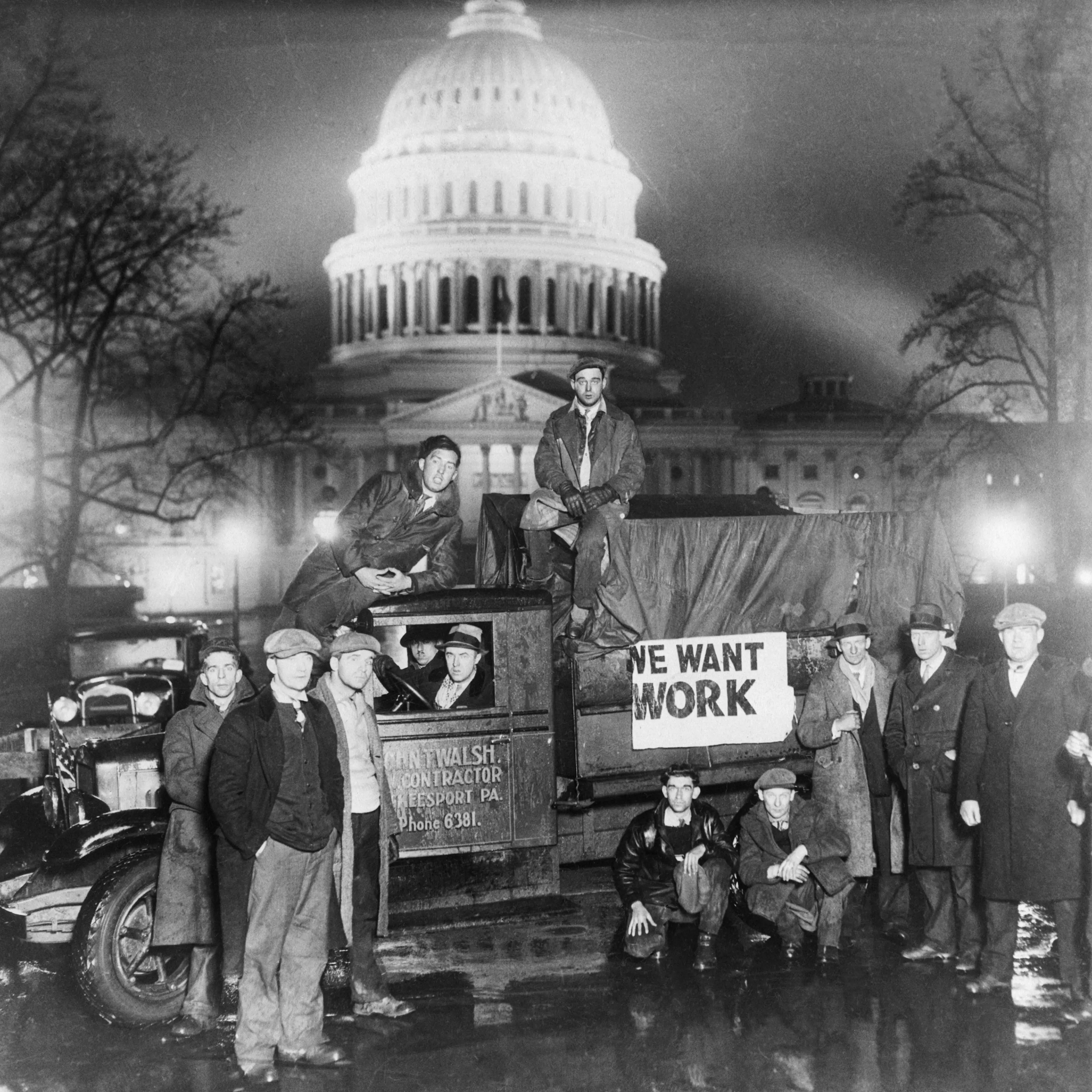 Truckload of Unemployed Men at the White House