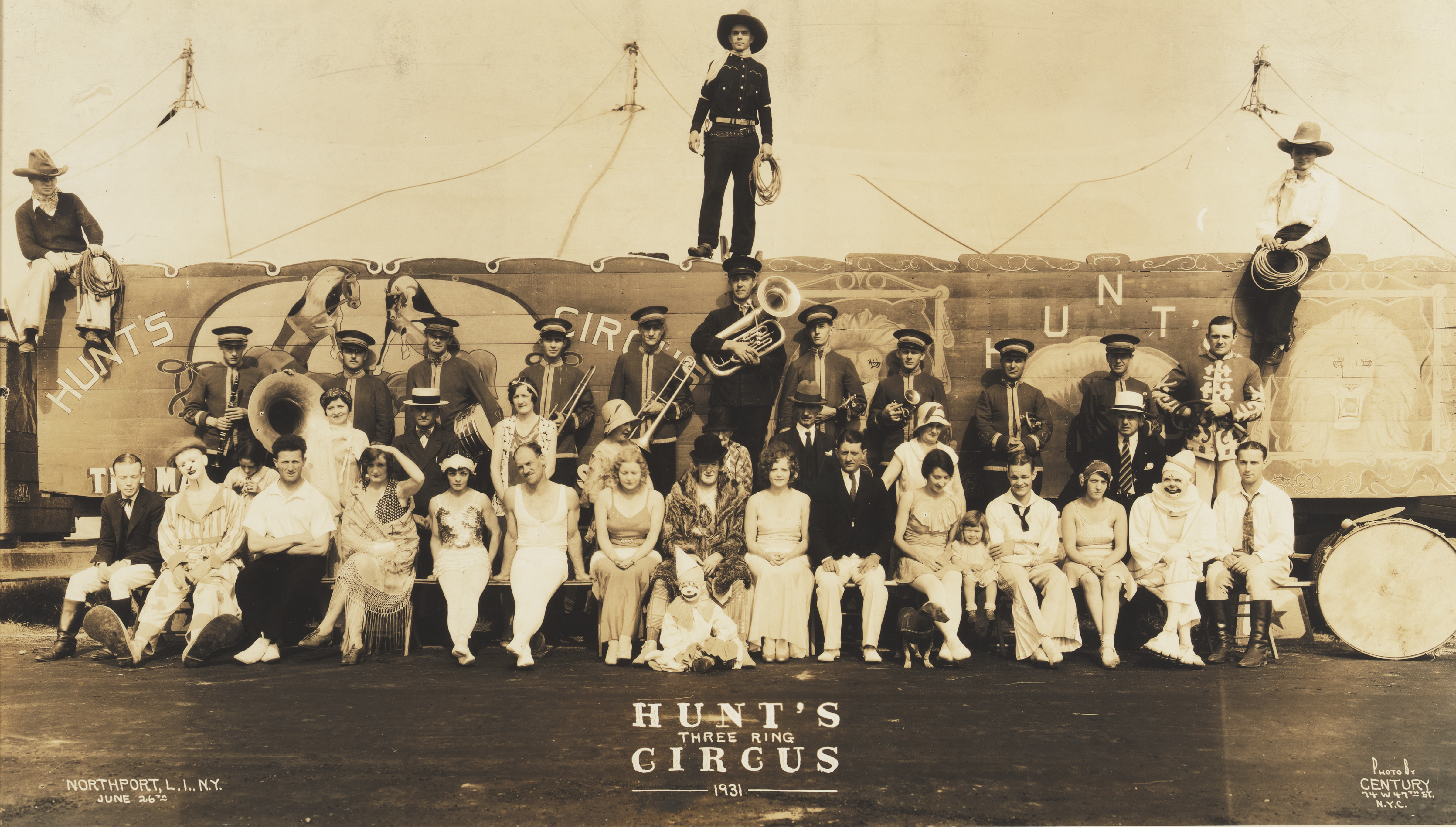 <em>“Hunt’s Three Ring, Circus”, 1921, “Northport, LI, NY June 26th”,
“Photo by “Century 74 W. 47th St. NYC</em>
