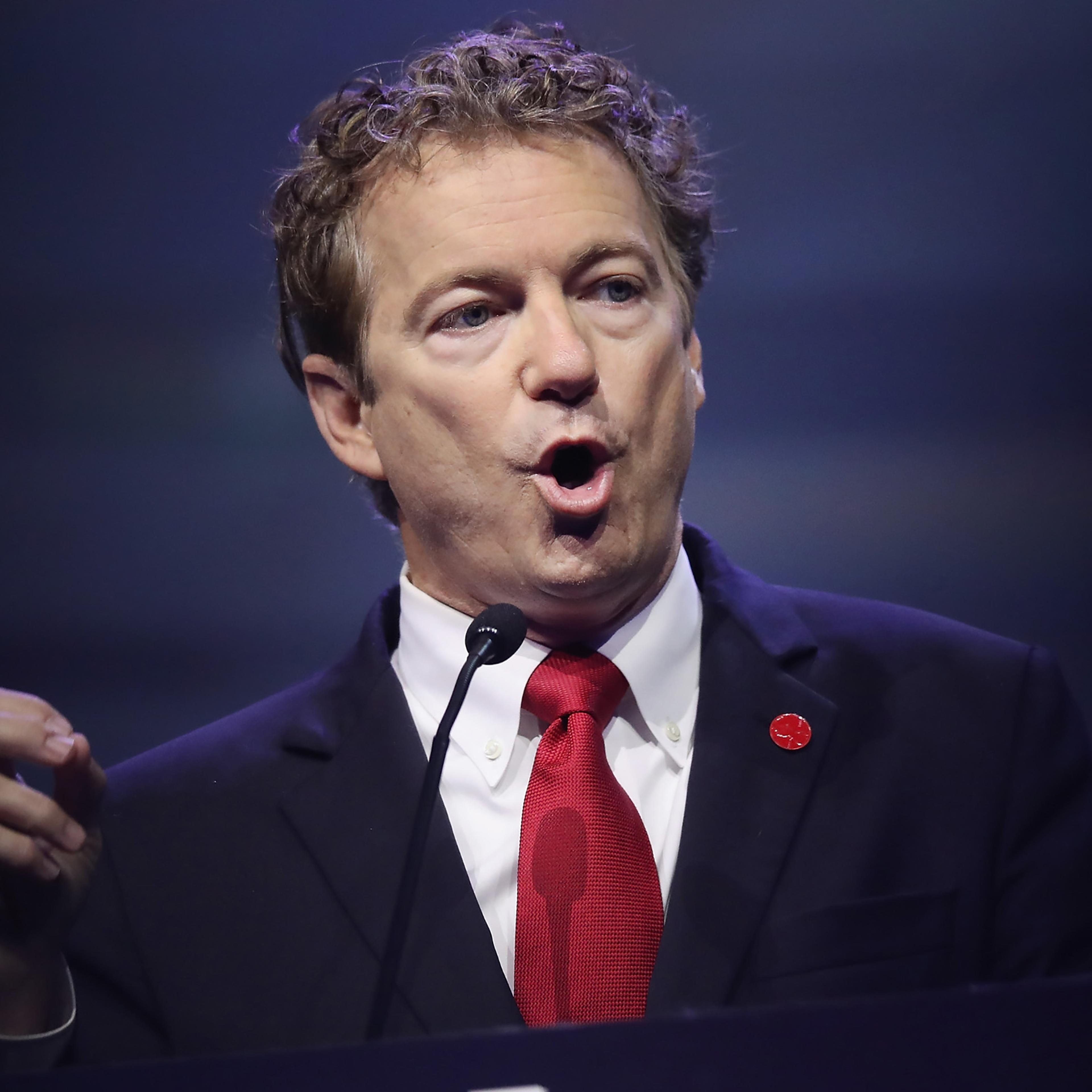 Sen. Rand Paul speaks at the National Rifle Association's NRA-ILA Leadership Forum during the NRA Convention at the Kentucky Exposition Center in Louisville, Kentucky on May 20, 2016.