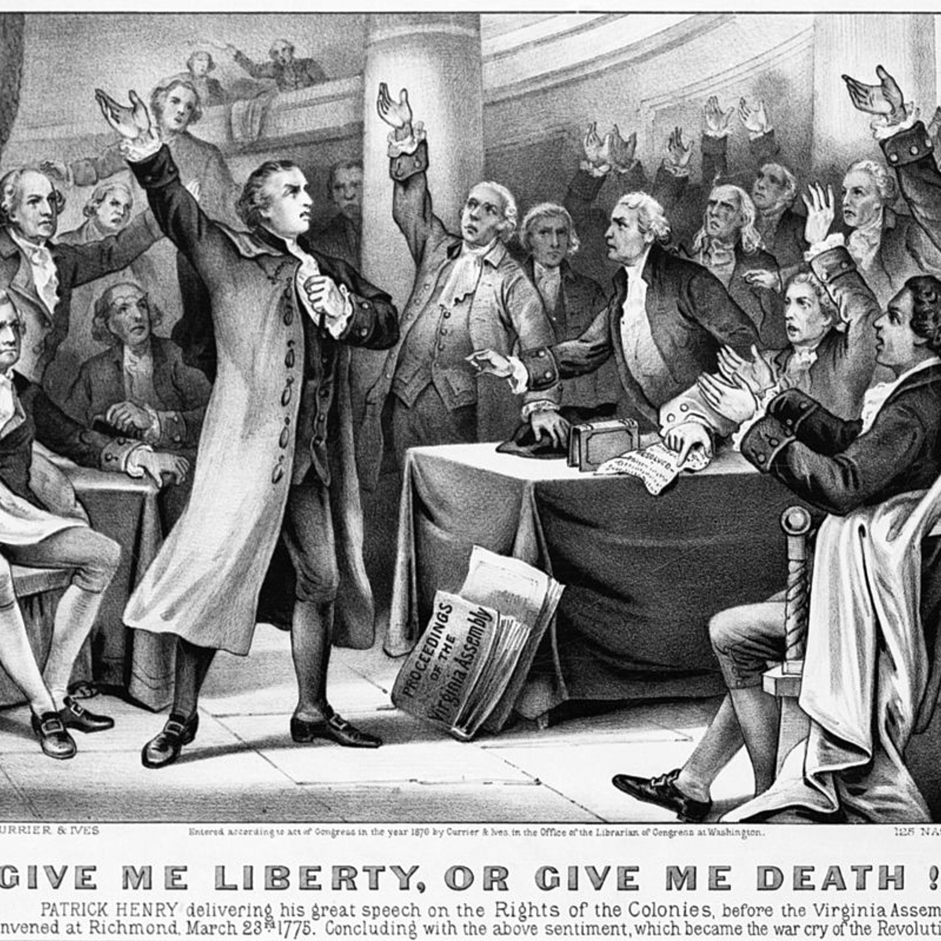 Illustration of Patrick Henry's Famous Speech