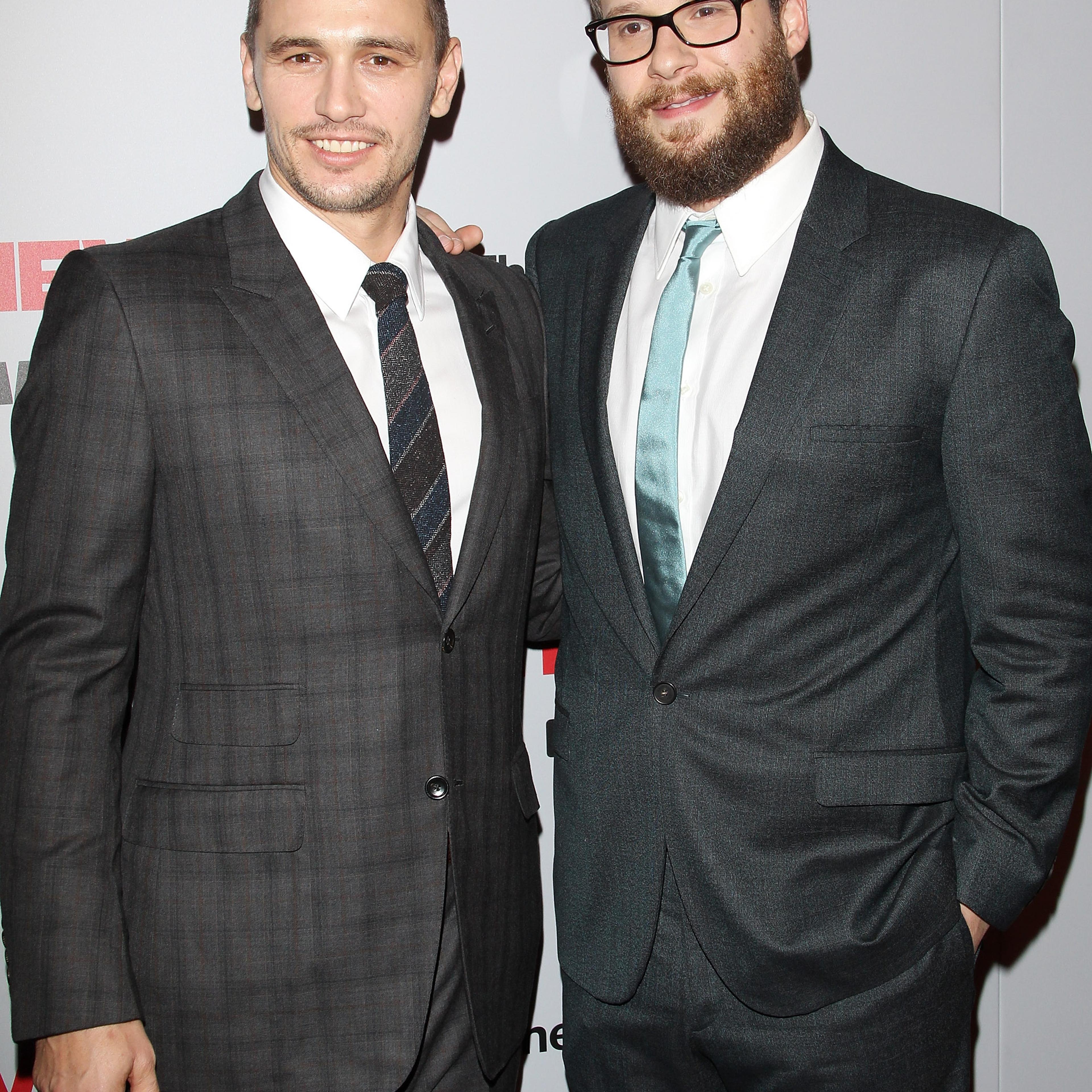 arrives at the Los Angeles premiere of "The Interview" held at The Theatre at Ace Hotel Downtown LA on December 11, 2014 in Los Angeles, California.