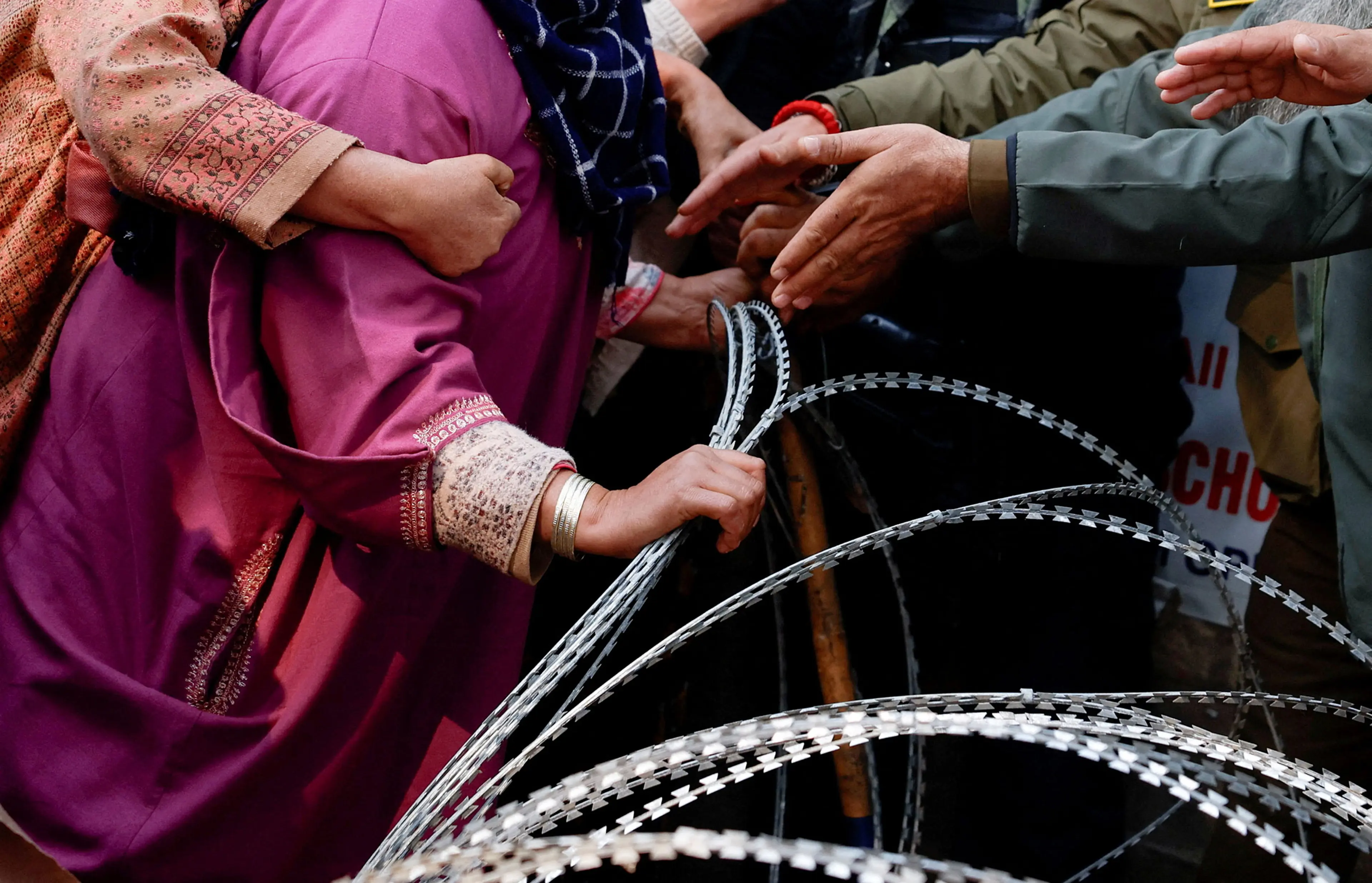 Aftermath of an explosion at a police station in Kashmir
