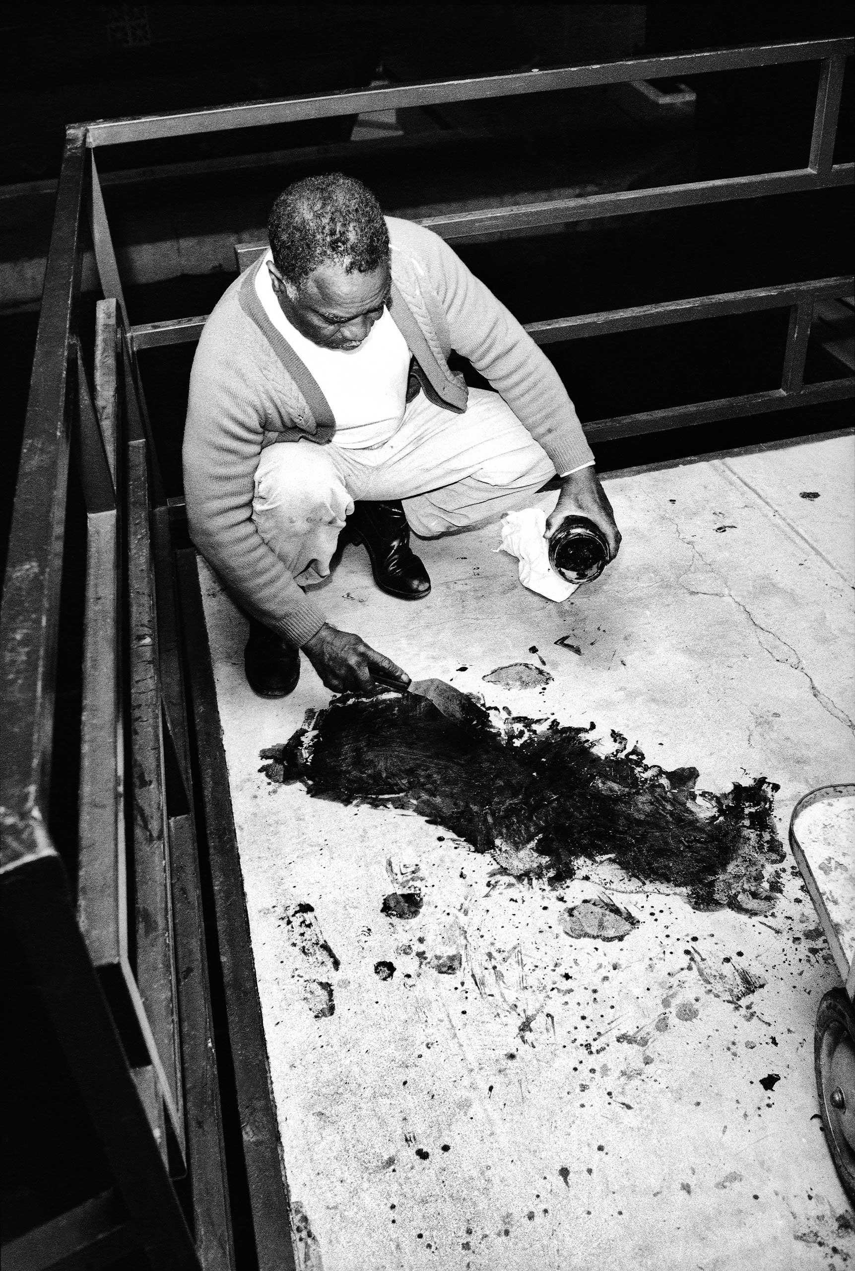 Theatrice Bailey attempts to clean blood from the balcony, hours after the 6 PM shooting of Dr. King. "I don't know if there were official people around taking notes and pictures and things like that," Groskinsky told LIFE.com. "Nobody was there when we 