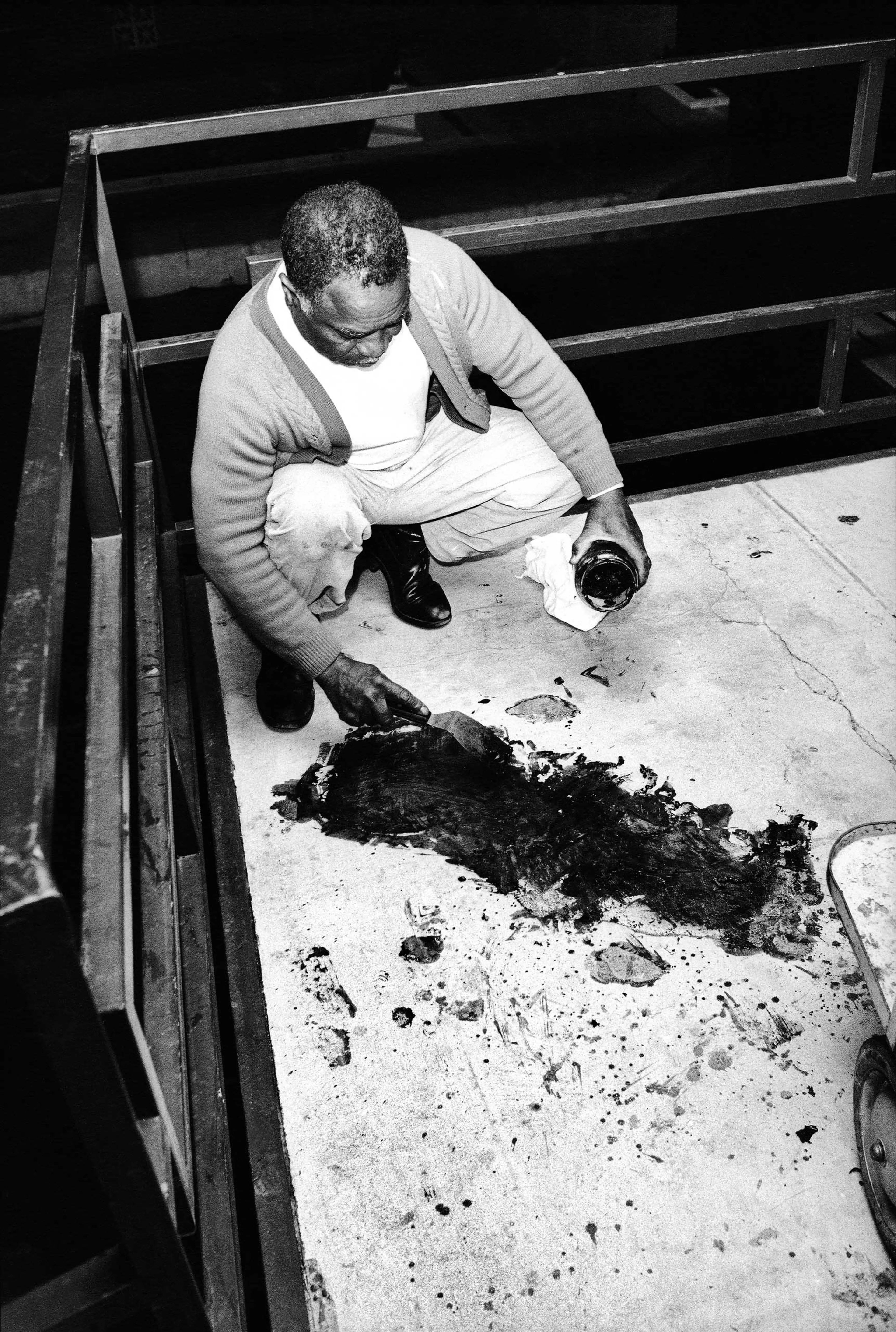 Theatrice Bailey attempts to clean blood from the balcony, hours after the 6 PM shooting of Dr. King. "I don't know if there were official people around taking notes and pictures and things like that," Groskinsky told LIFE.com. "Nobody was there when we