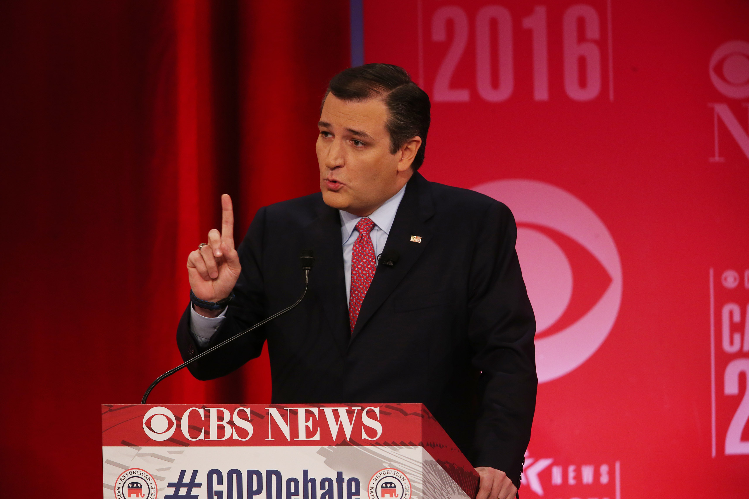 Republican presidential candidate, Sen. Ted Cruz, R-Texas, speaks during the CBS News Republican presidential debate at the Peace Center, Saturday, Feb. 13, 2016, in Greenville, S.C. (AP Photo/John Bazemore)