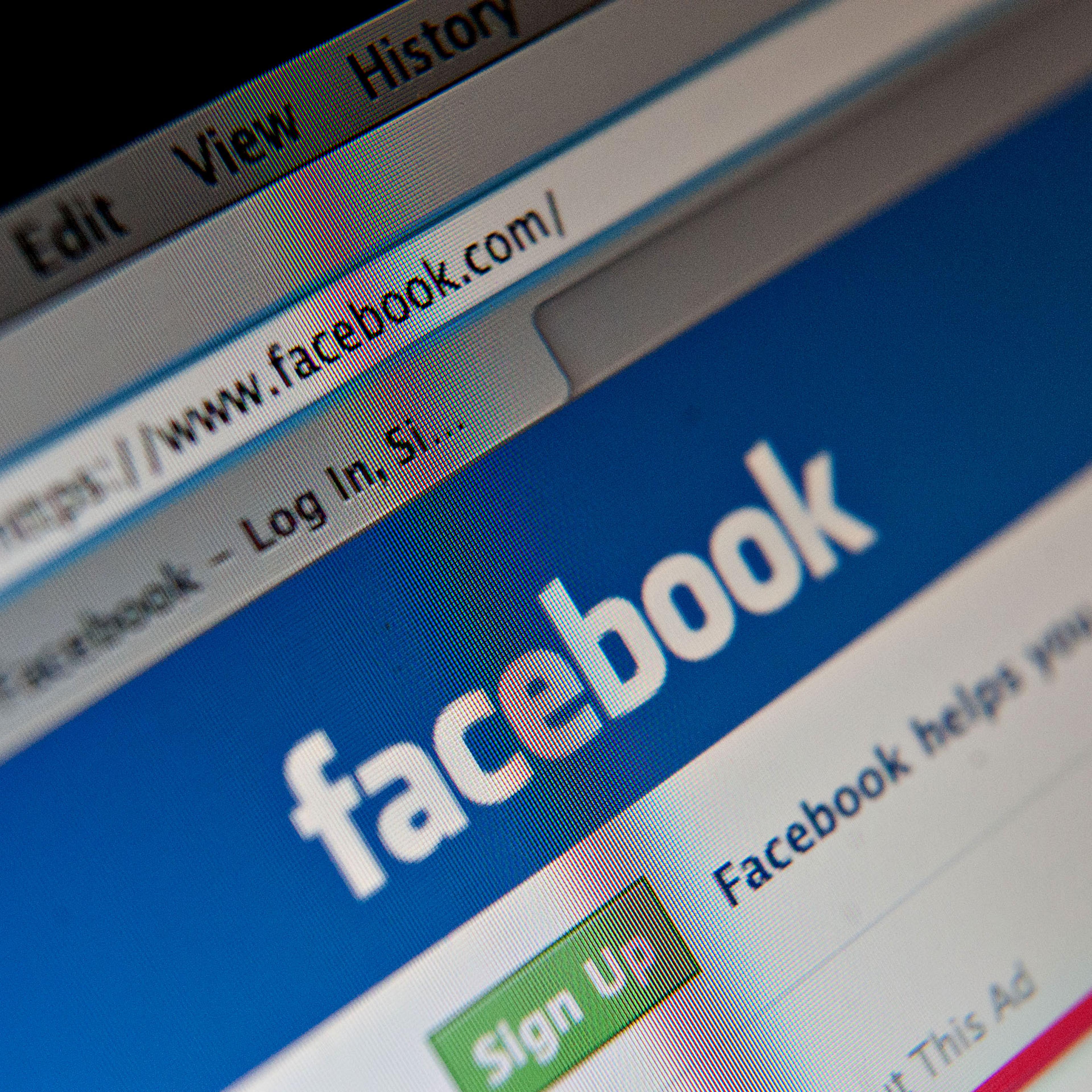 The top of the login page for Facebook.com.