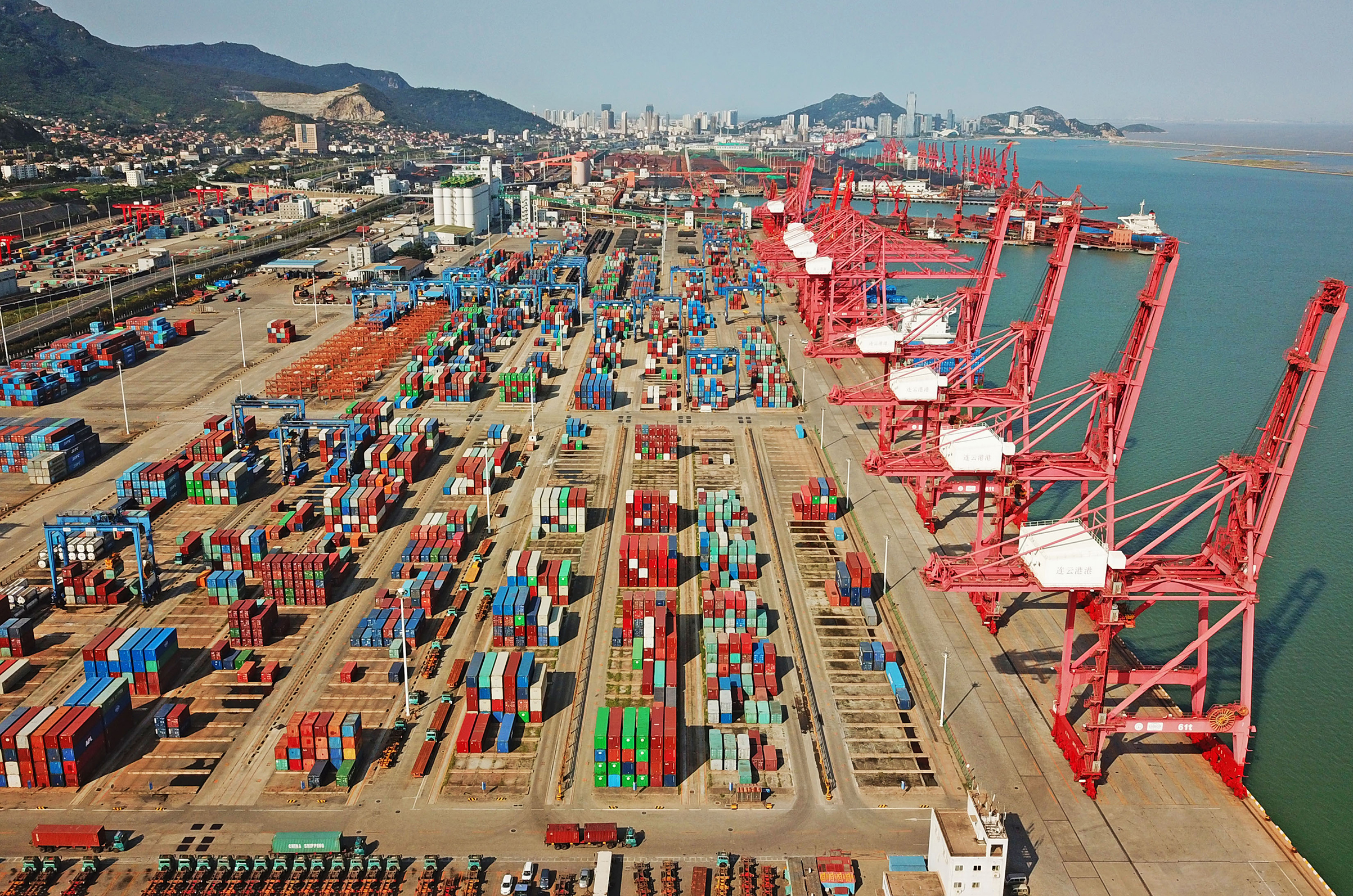 Shipping containers stored in Beijing, China on Sept. 24