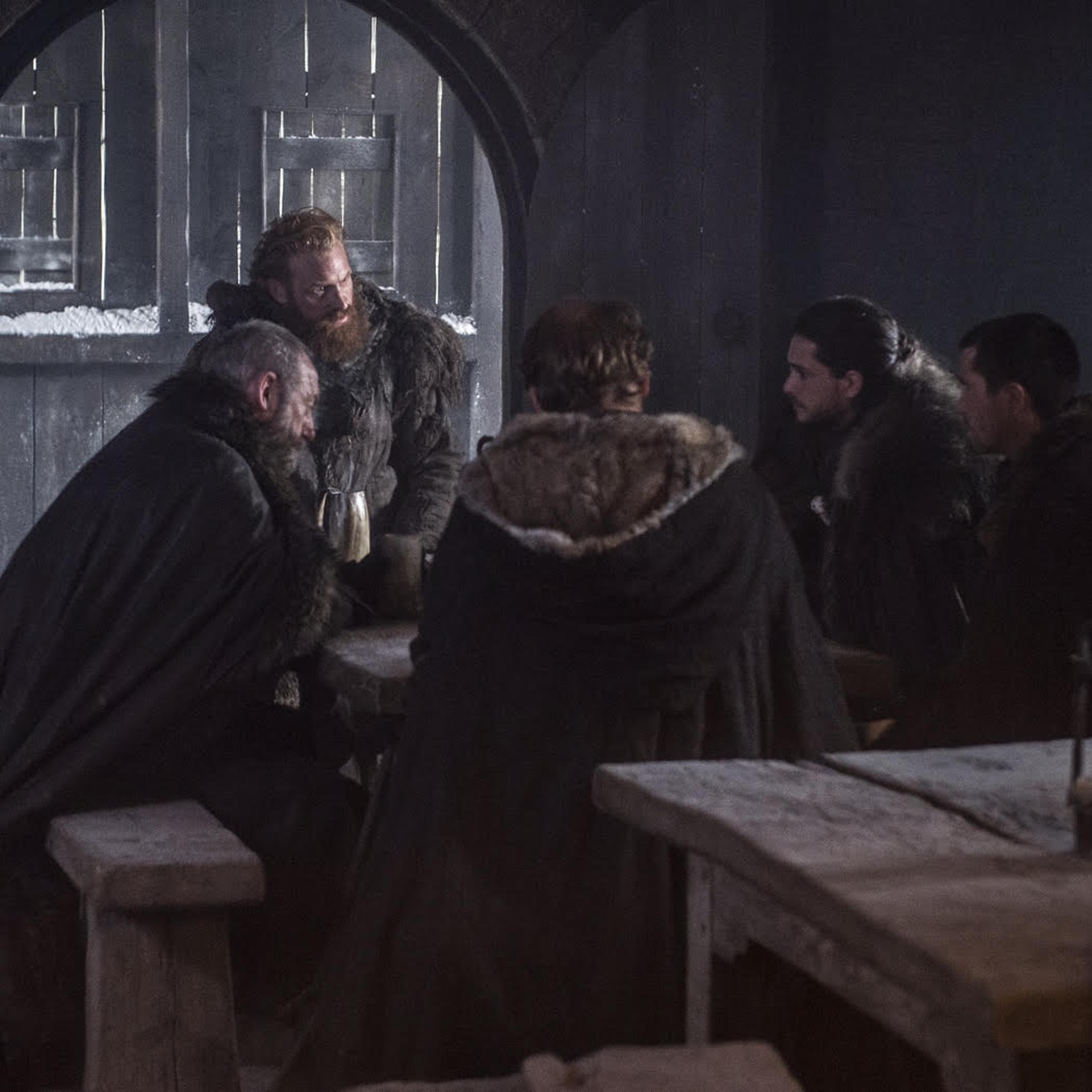 Liam Cunningham, Kristofer Hivju, Iain Glen, Kit Harington and Joe Dempsie in Game of Thrones