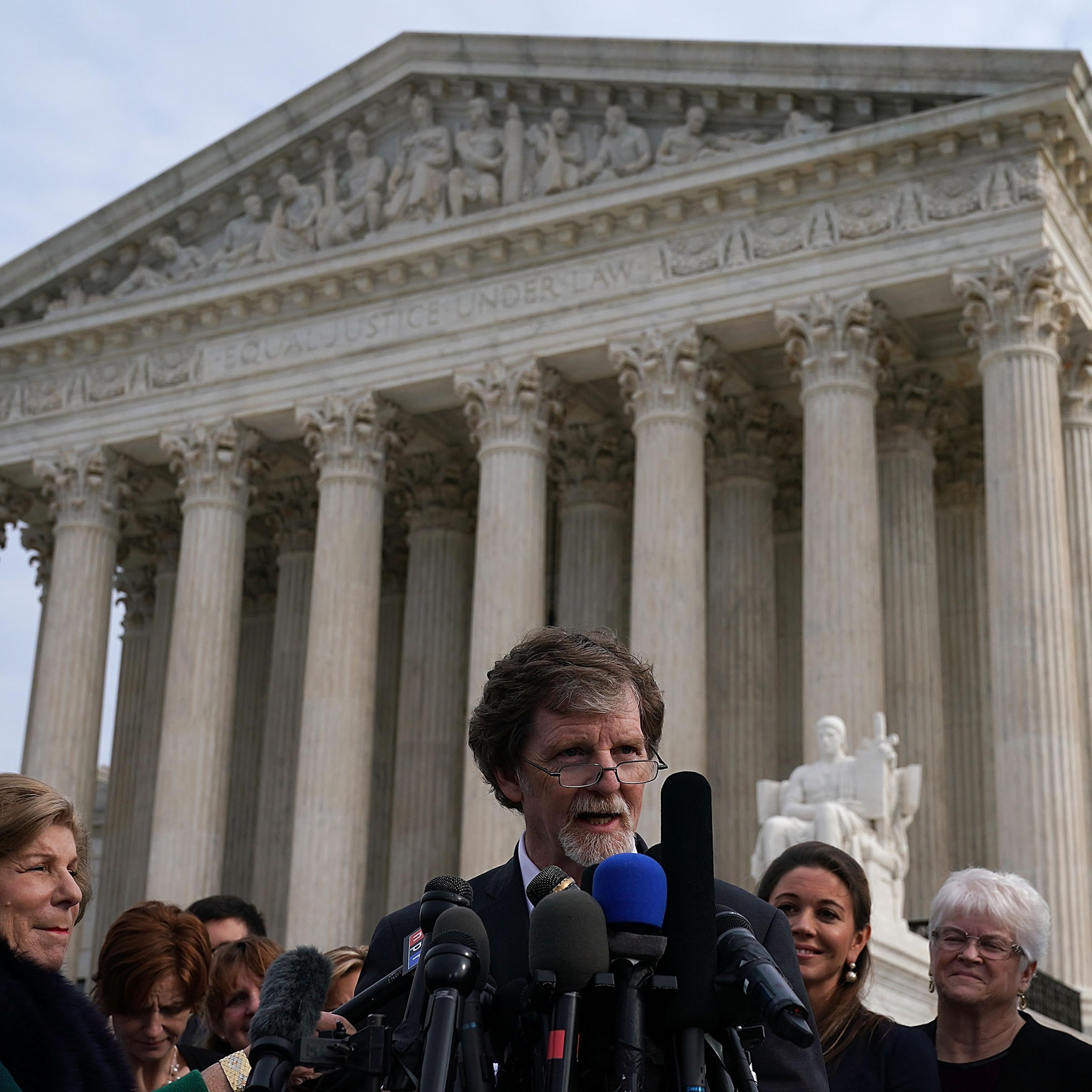 Plantiffs And Defendant In Cakeshop Case Speak To Press At Supreme Court