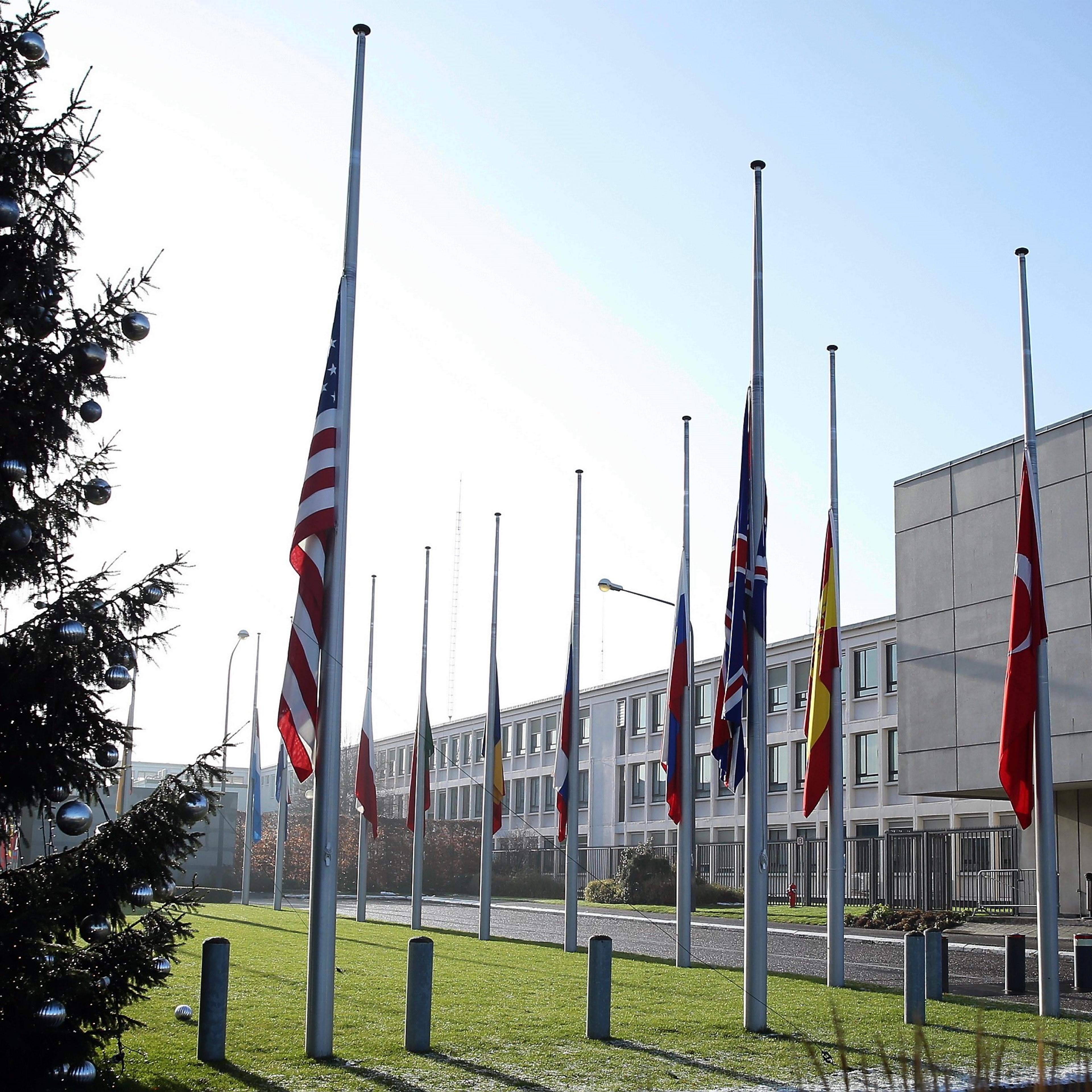 Flags at half-mast at NATO headquarters