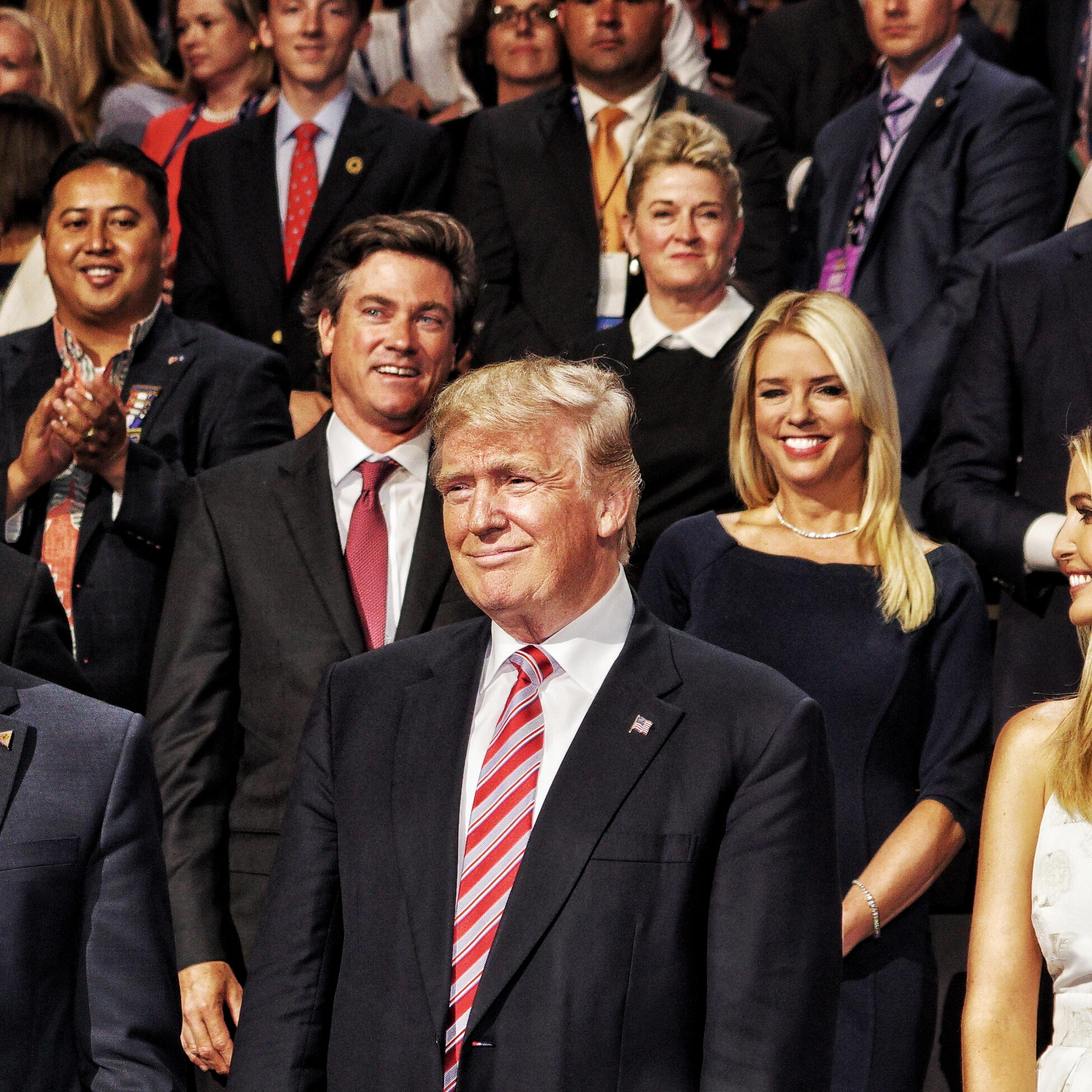 Donald Trump with his children Eric and Ivanka Trump at the Republican National Convention in Cleveland, on July 20, 2016.