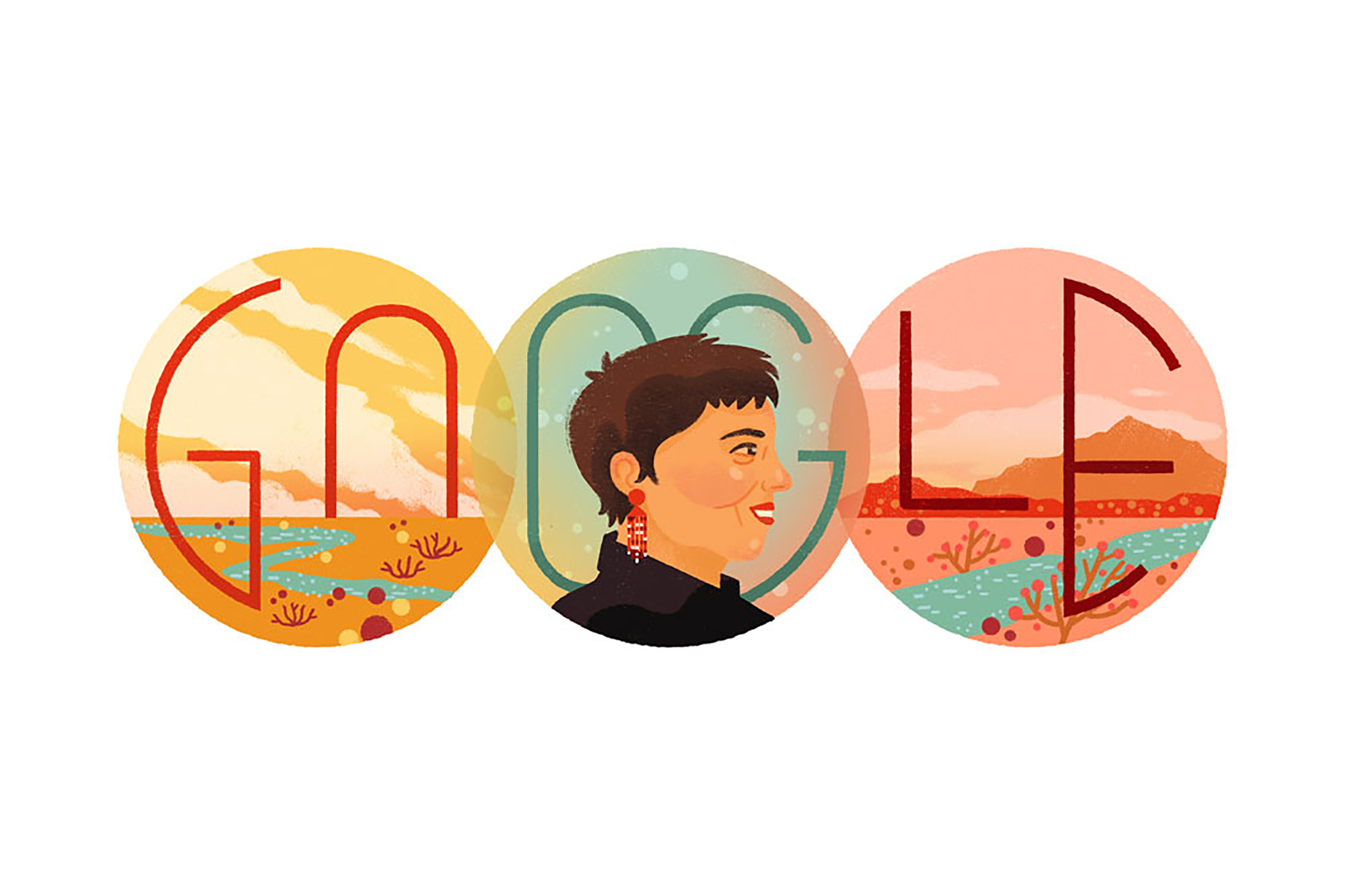 The Google Doodle for Gloria E. Anzaldúa’s 75th Birthday, Sept. 26, 2017. 
