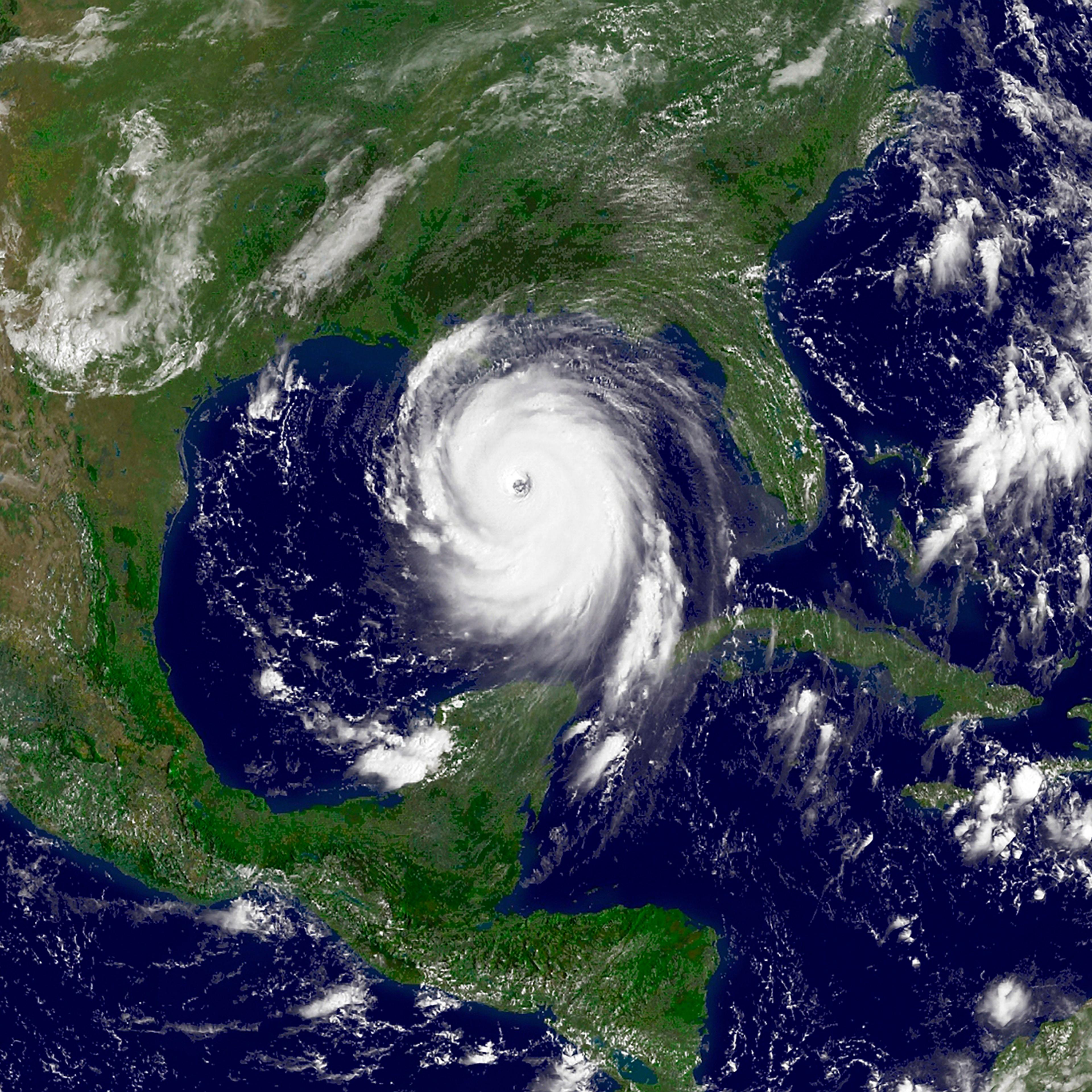August 28, 2005 - Hurricane Katrina in the Gulf of Mexico.