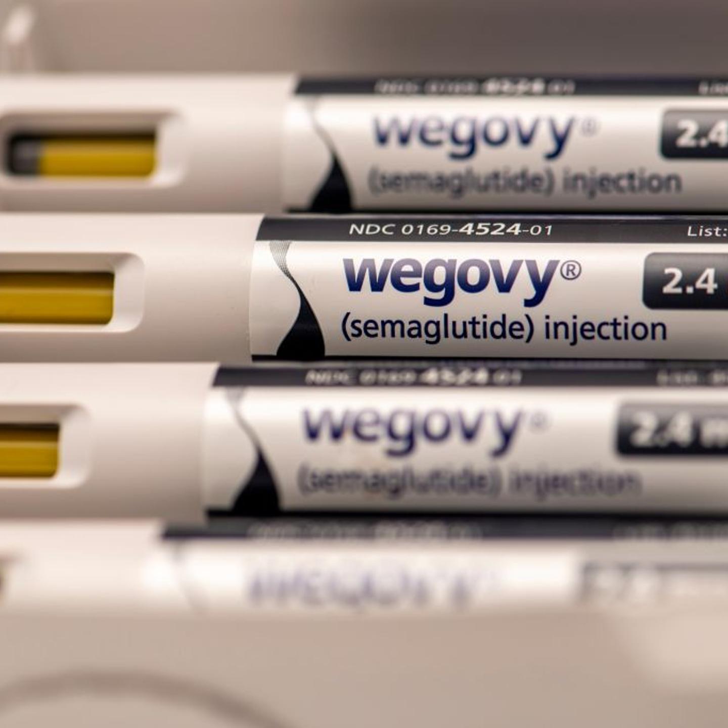 Still life of Wegovy an injectable prescription weight loss medicine that has helped people with obesity.