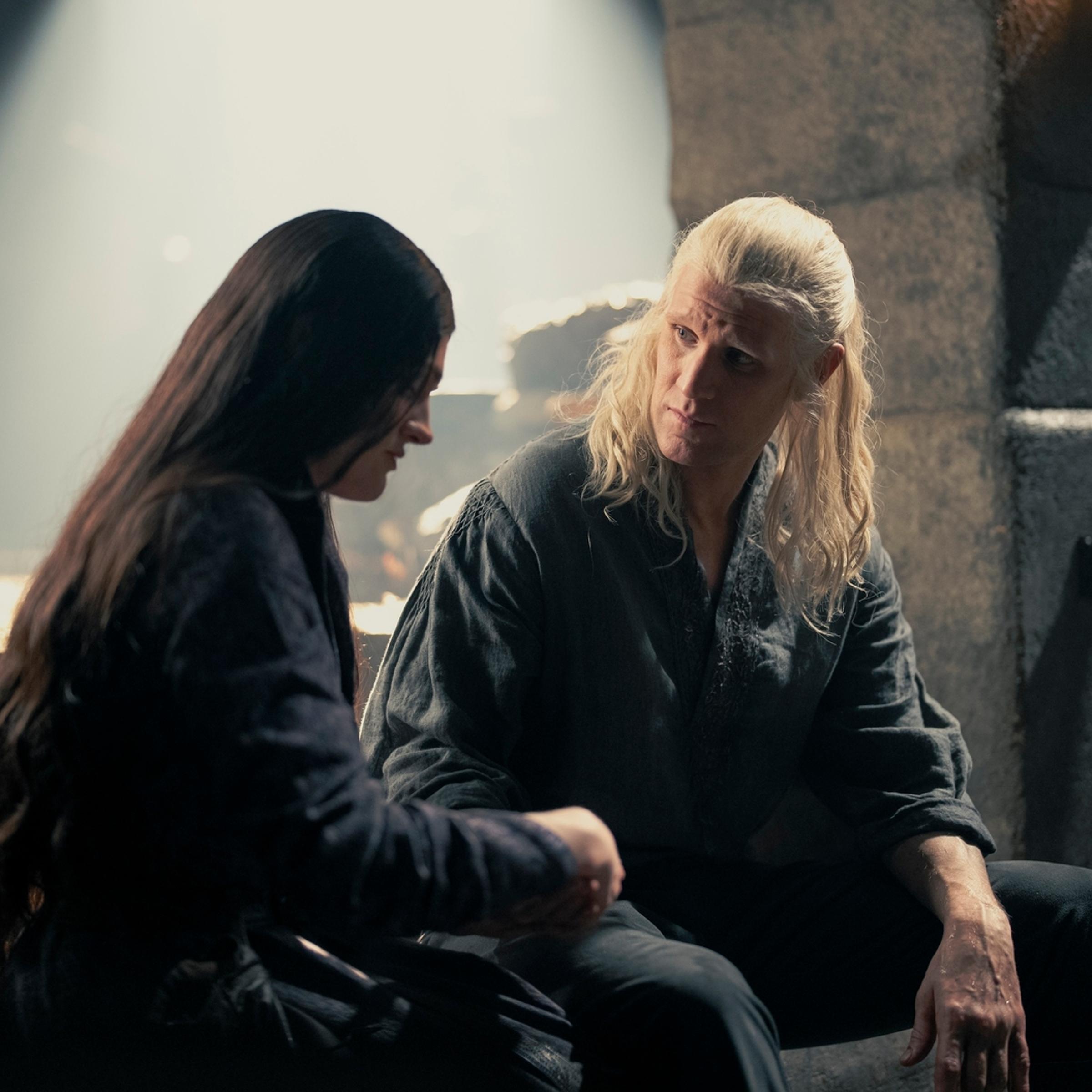 Gayle Rankin as Alys Rivers and Matt Smith as Daemon in 'House of the Dragon' Season 2, Episode 5