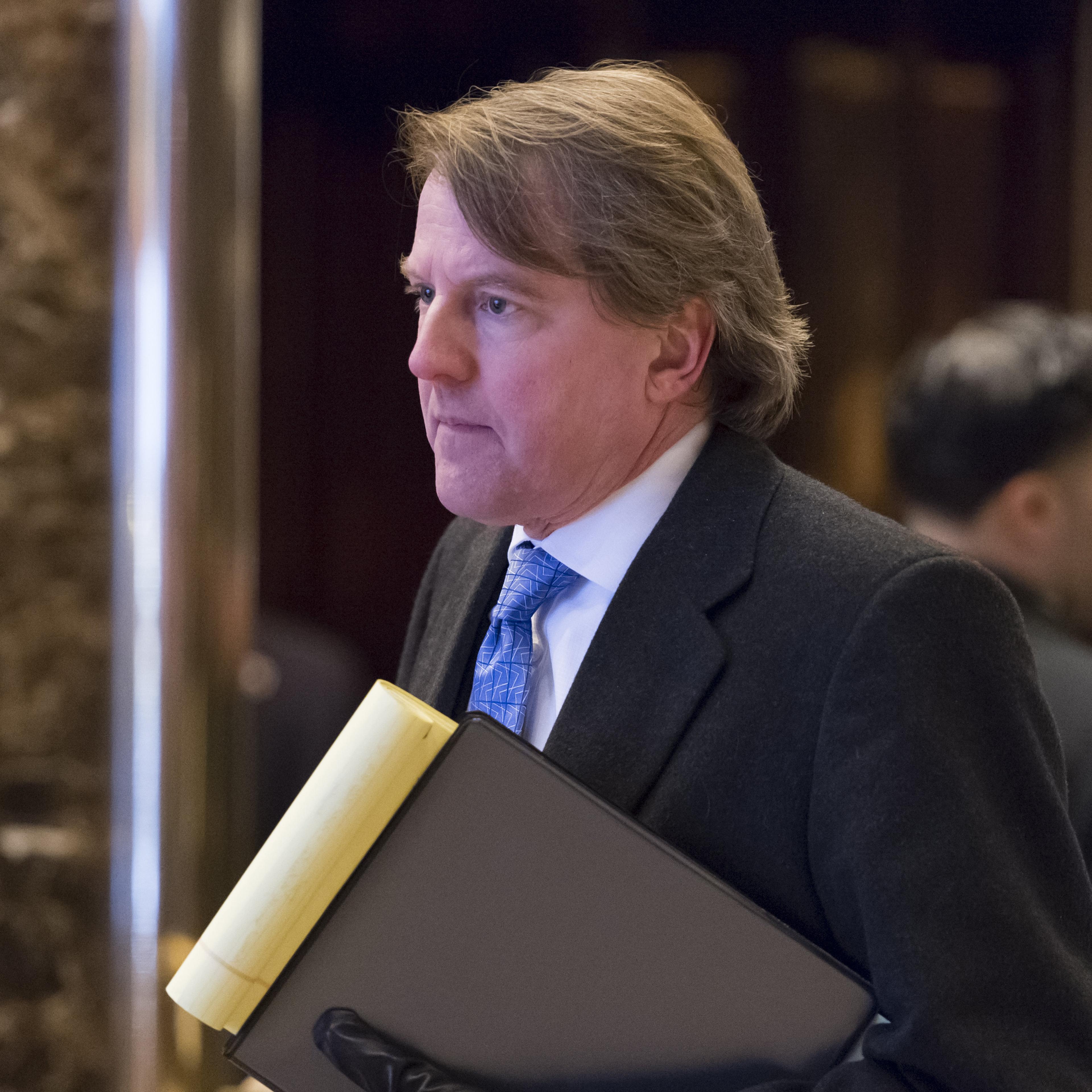 Attorney and United States Federal Election Commission member Don McGahn seen at Trump Tower lobby