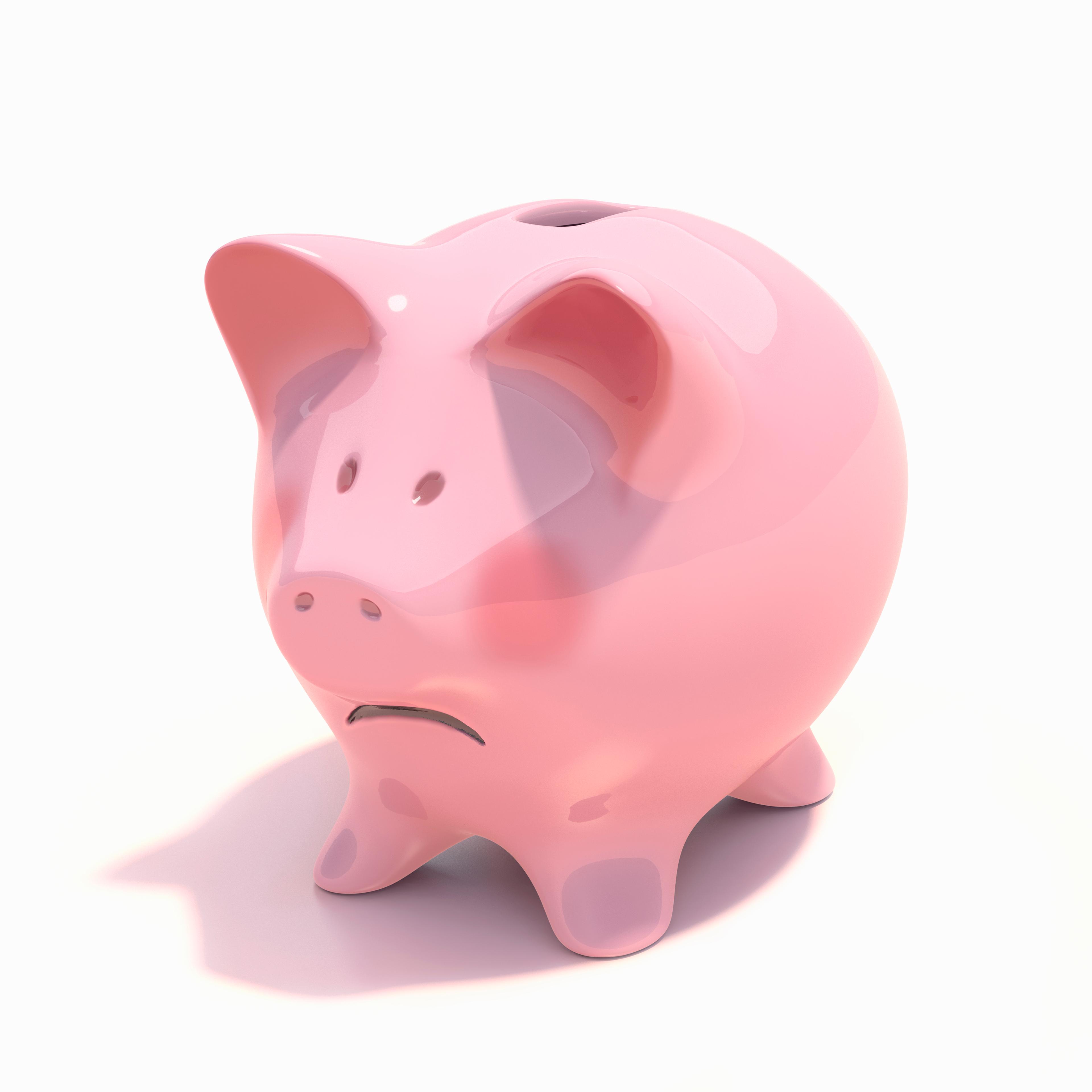 Sad piggy bank