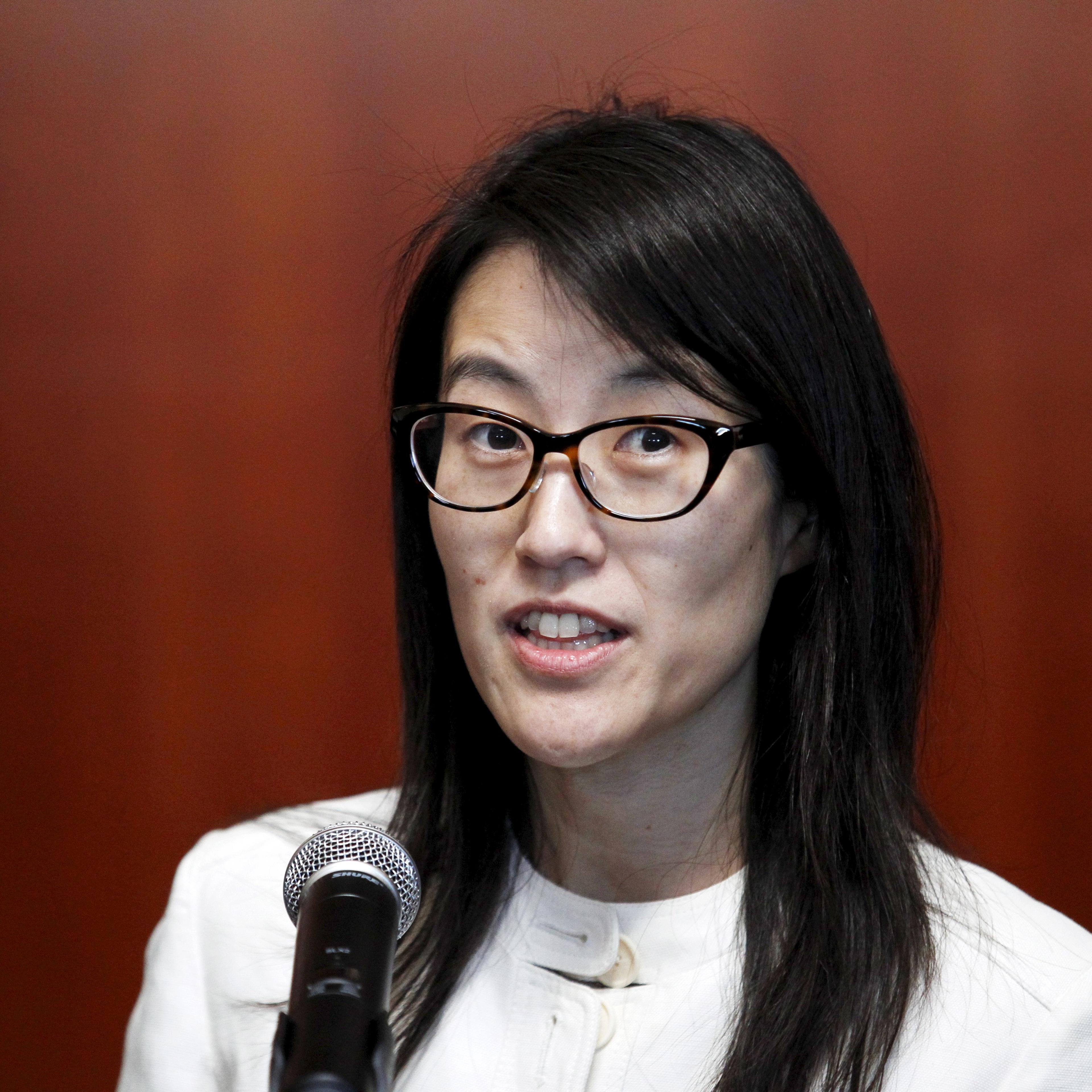 Ellen Pao speaks to the media after losing her high profile gender discrimination lawsuit against venture capital firm Kleiner, Perkins, Caufield and Byers in San Francisco, California in this March 27, 2015, file photo. Pao faces an uphill battle should