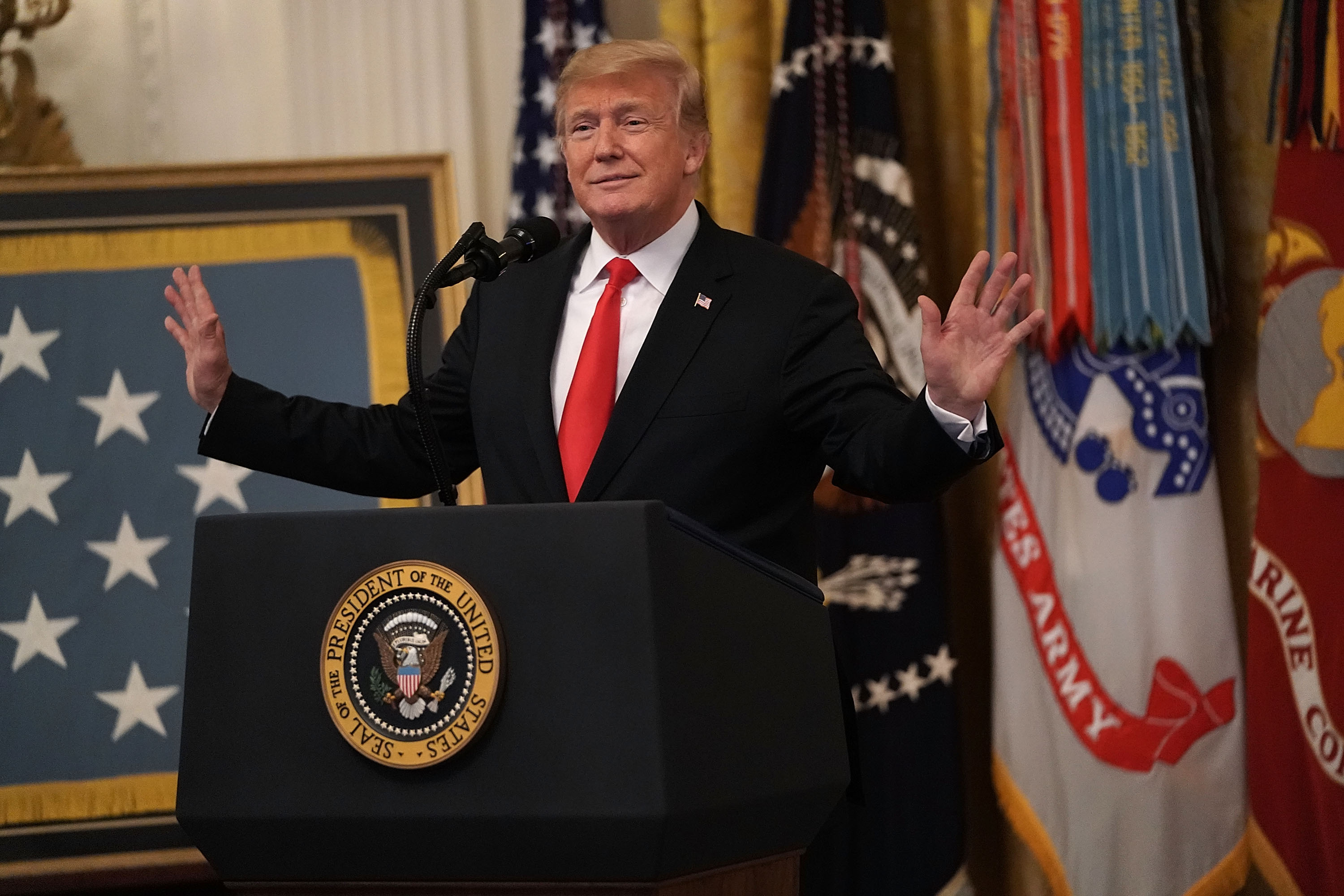 President Trump Attends Congressional Medal Of Honor Society Reception