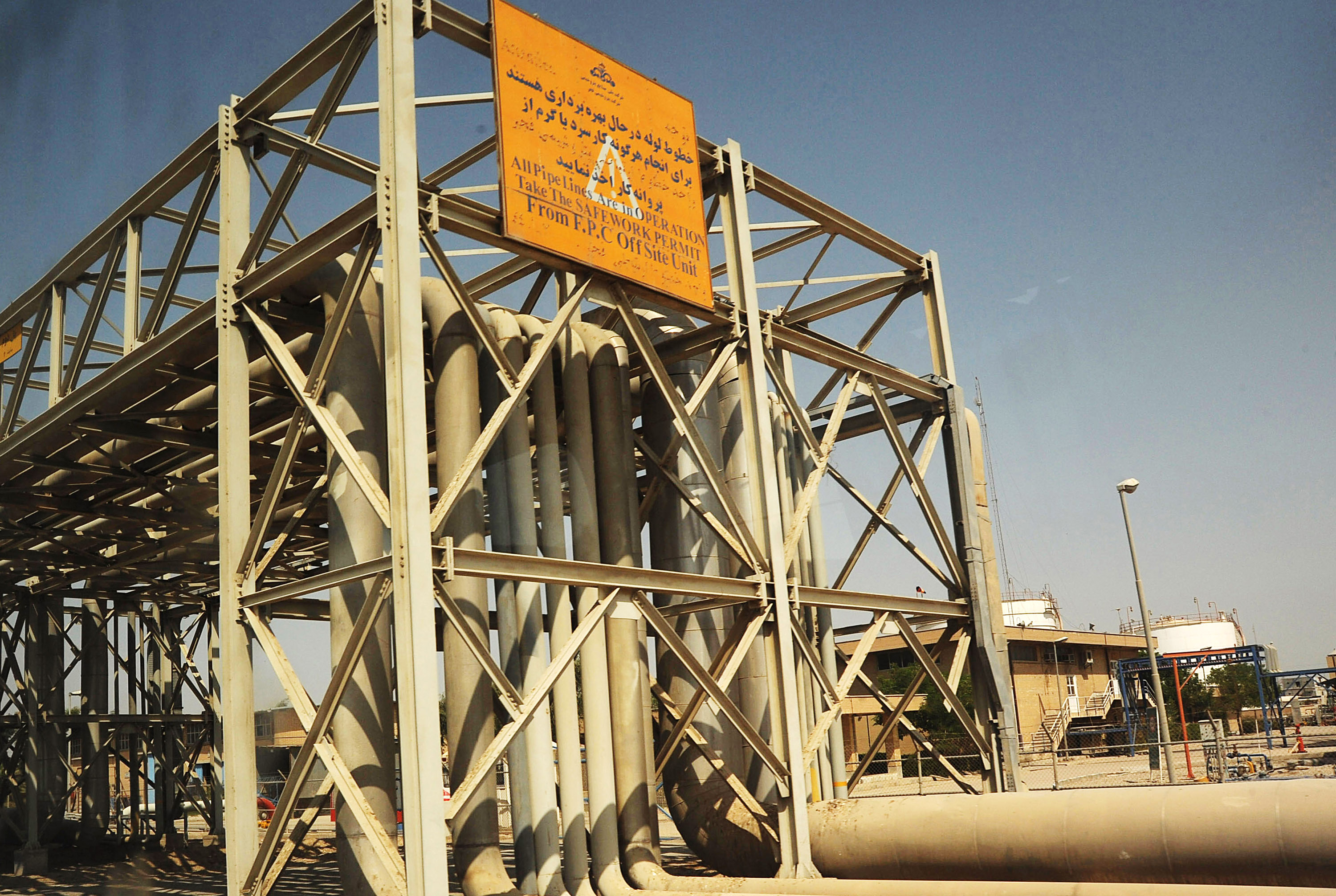 Oil industry installations in Mahshahr, Khuzestan province, southern Iran.