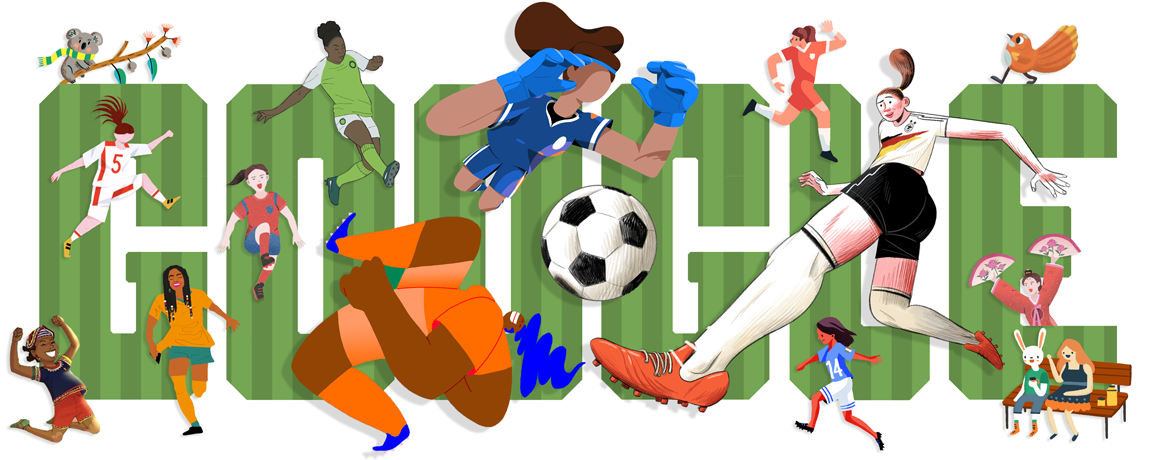 The Google Doodle for Friday, June 7 – the first day of the 2019 Women's World Cup