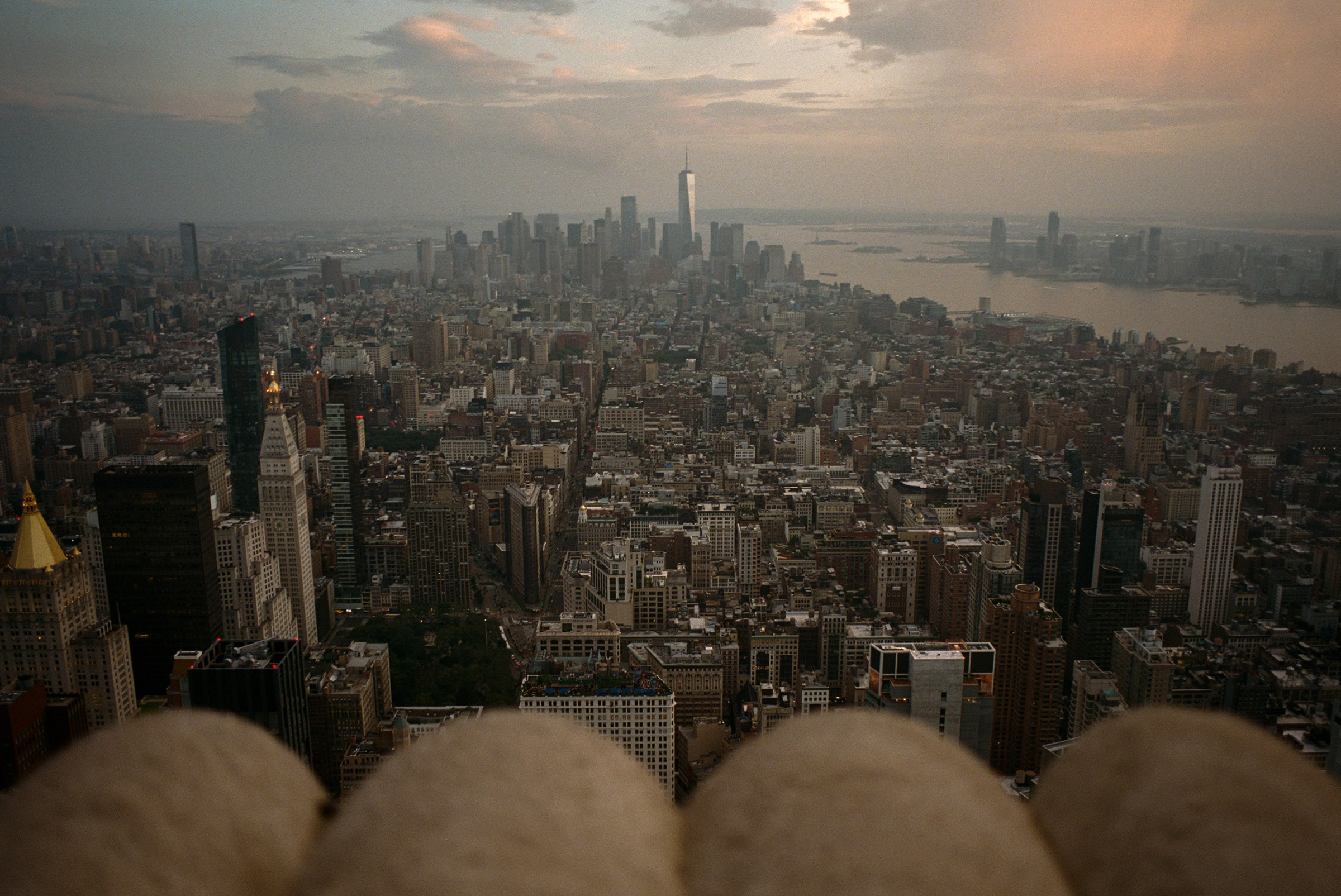 New York, NY - 9/1/21 - What a town, so majestic and dense, seen looking south from the top of the Empire State Building at sunset.