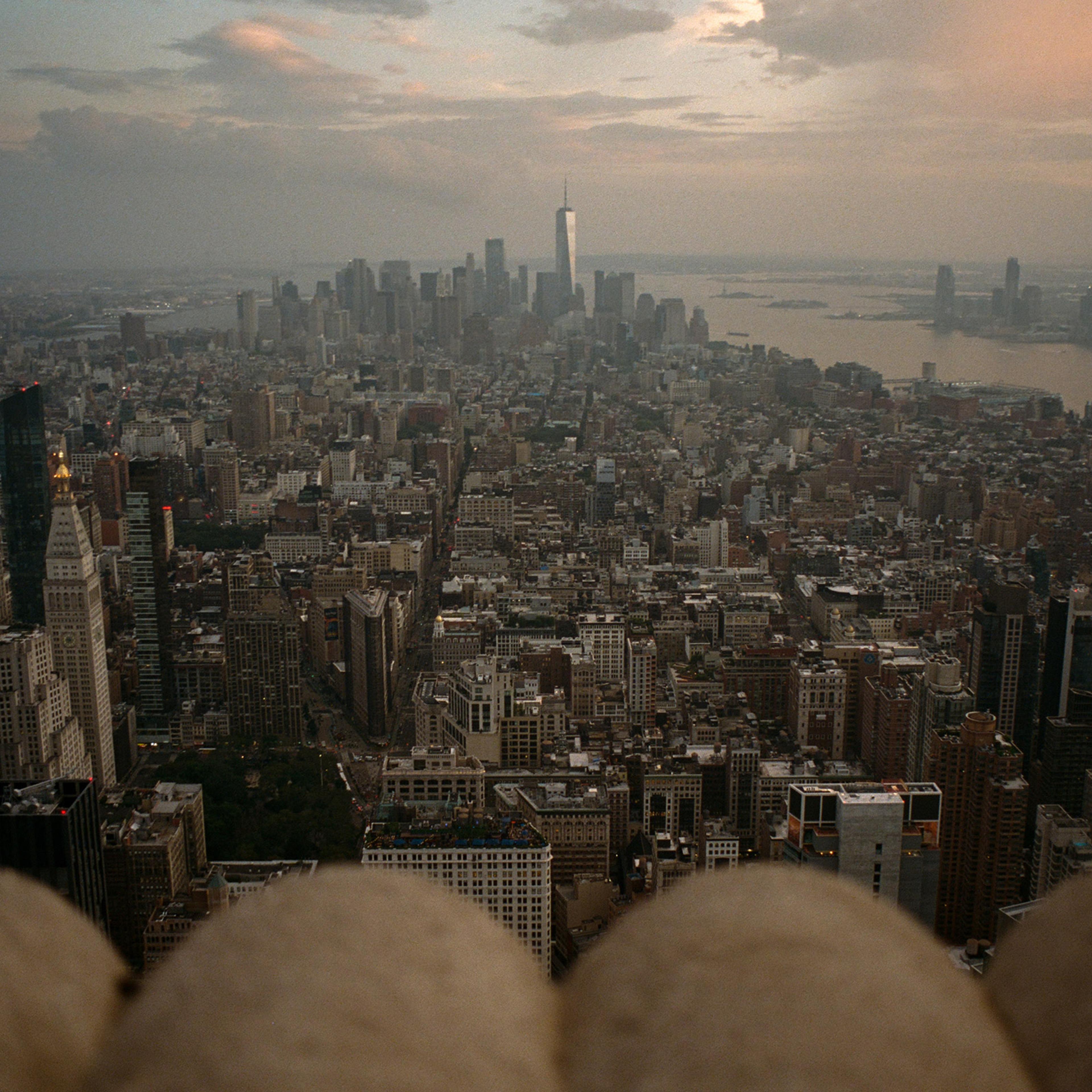 New York, NY - 9/1/21 - What a town, so majestic and dense, seen looking south from the top of the Empire State Building at sunset.