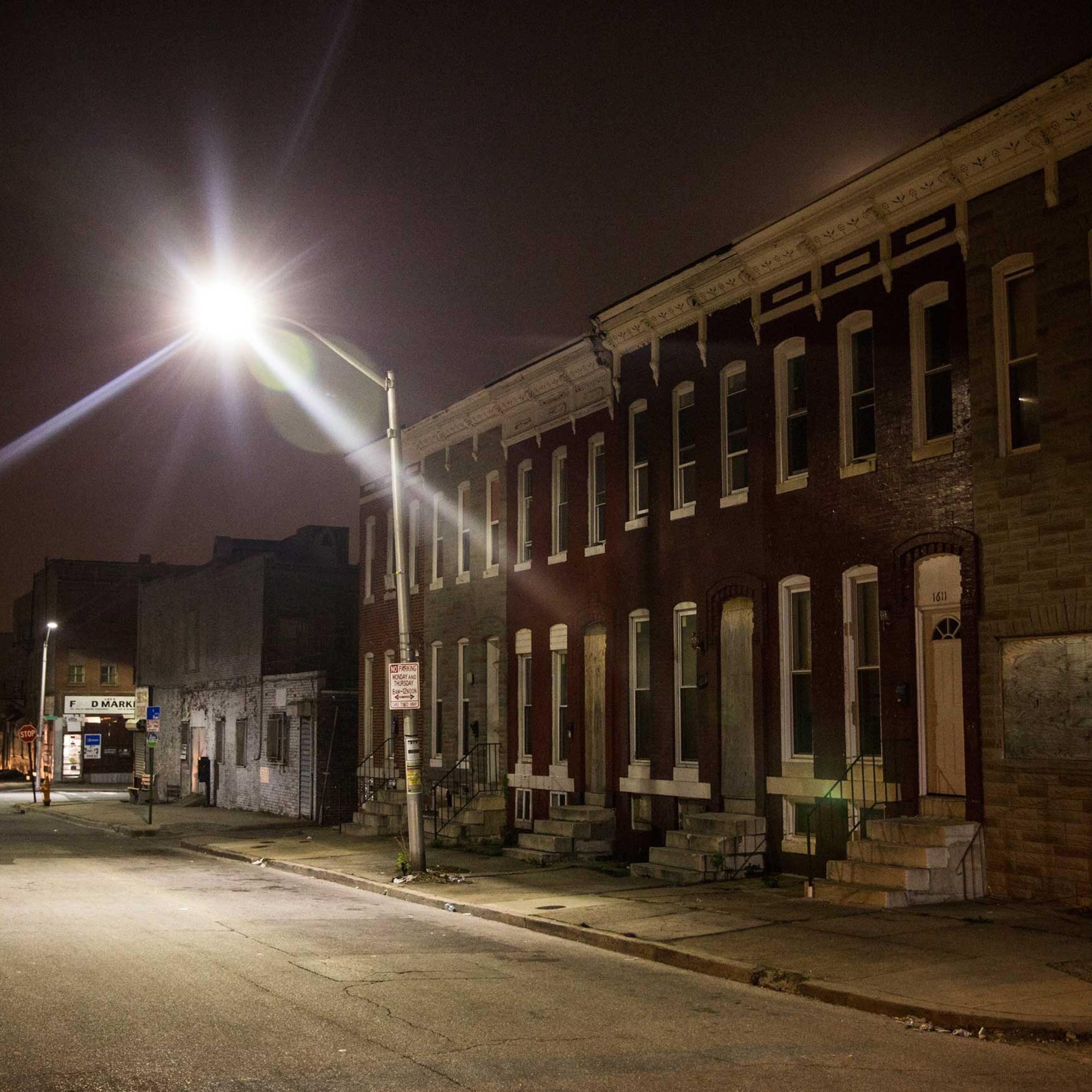 Abandoned row houses are shown in the Sandtown neighborhood where Freddie Gray was arrested, in Baltimore on May 3, 2015.