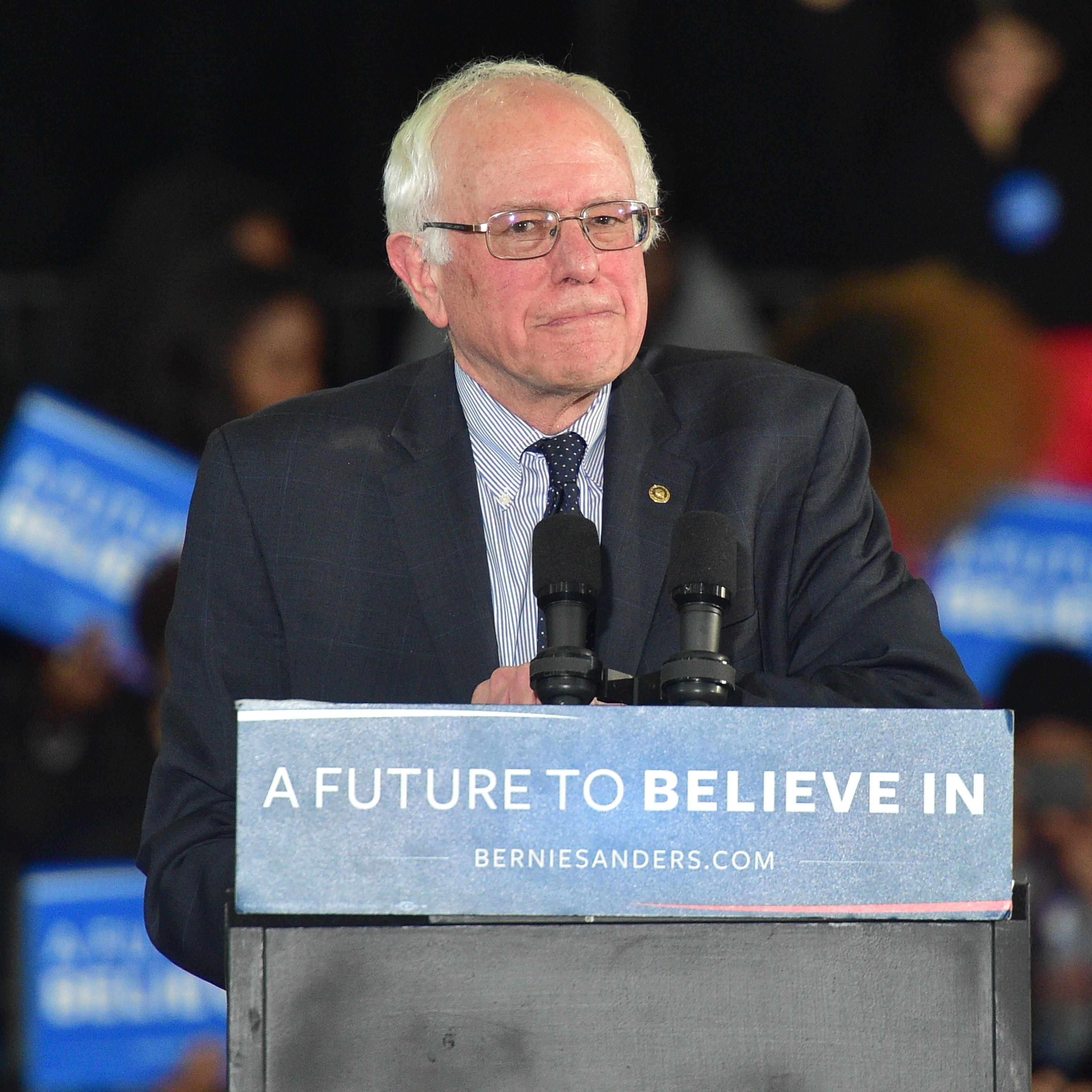Democratic Presidentail Candidate Sen. Bernie Sanders speaks during the Bernie Sanders HBCU Tour and Rally at Atlanta University Center on February 16, 2016 in Atlanta, Georgia.